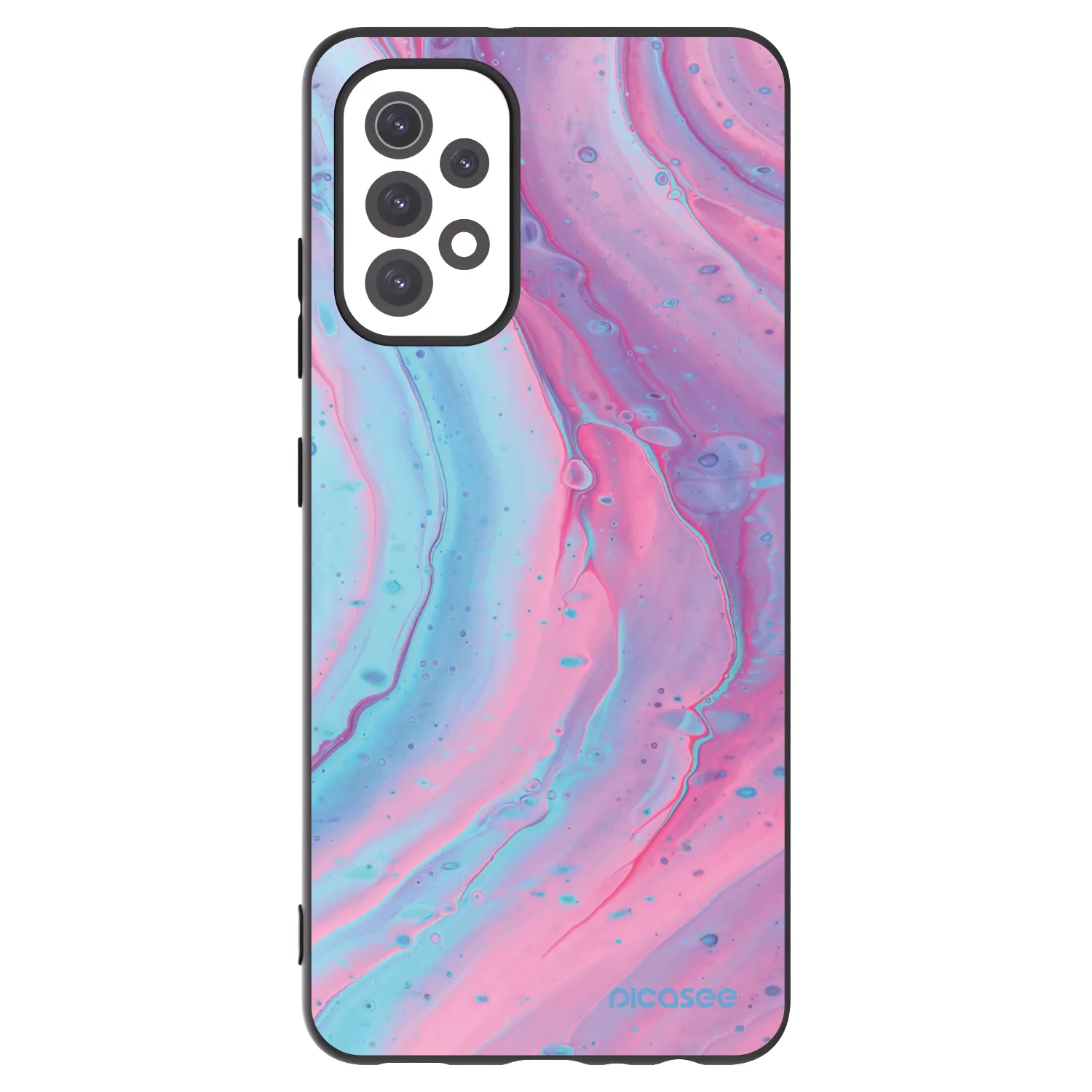 Picasee husă neagră din silicon pentru Samsung Galaxy A32 5G A326B - Pink liquid