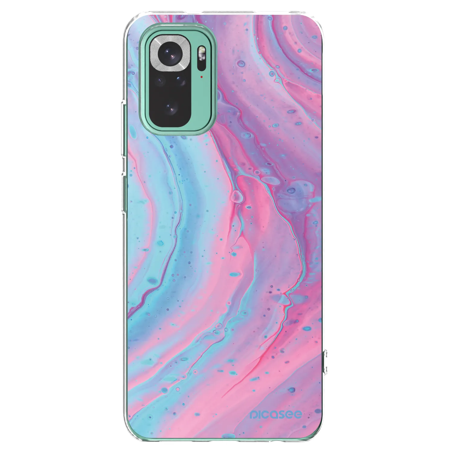 Picasee husă transparentă din silicon pentru Xiaomi Redmi Note 10 Pro - Pink liquid