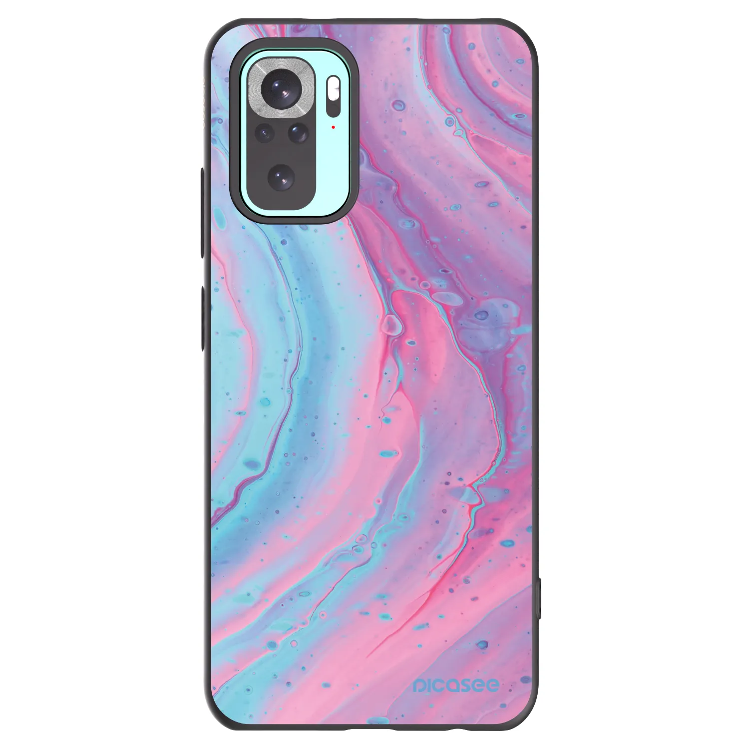 Picasee husă neagră din silicon pentru Xiaomi Redmi Note 10 Pro - Pink liquid