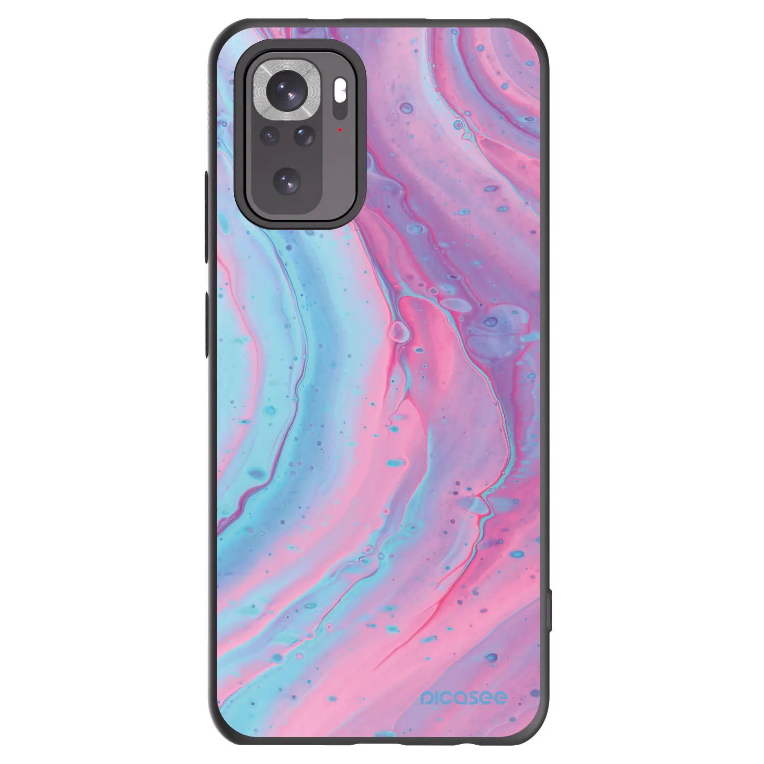 Picasee husă neagră din silicon pentru Xiaomi Redmi Note 10S - Pink liquid