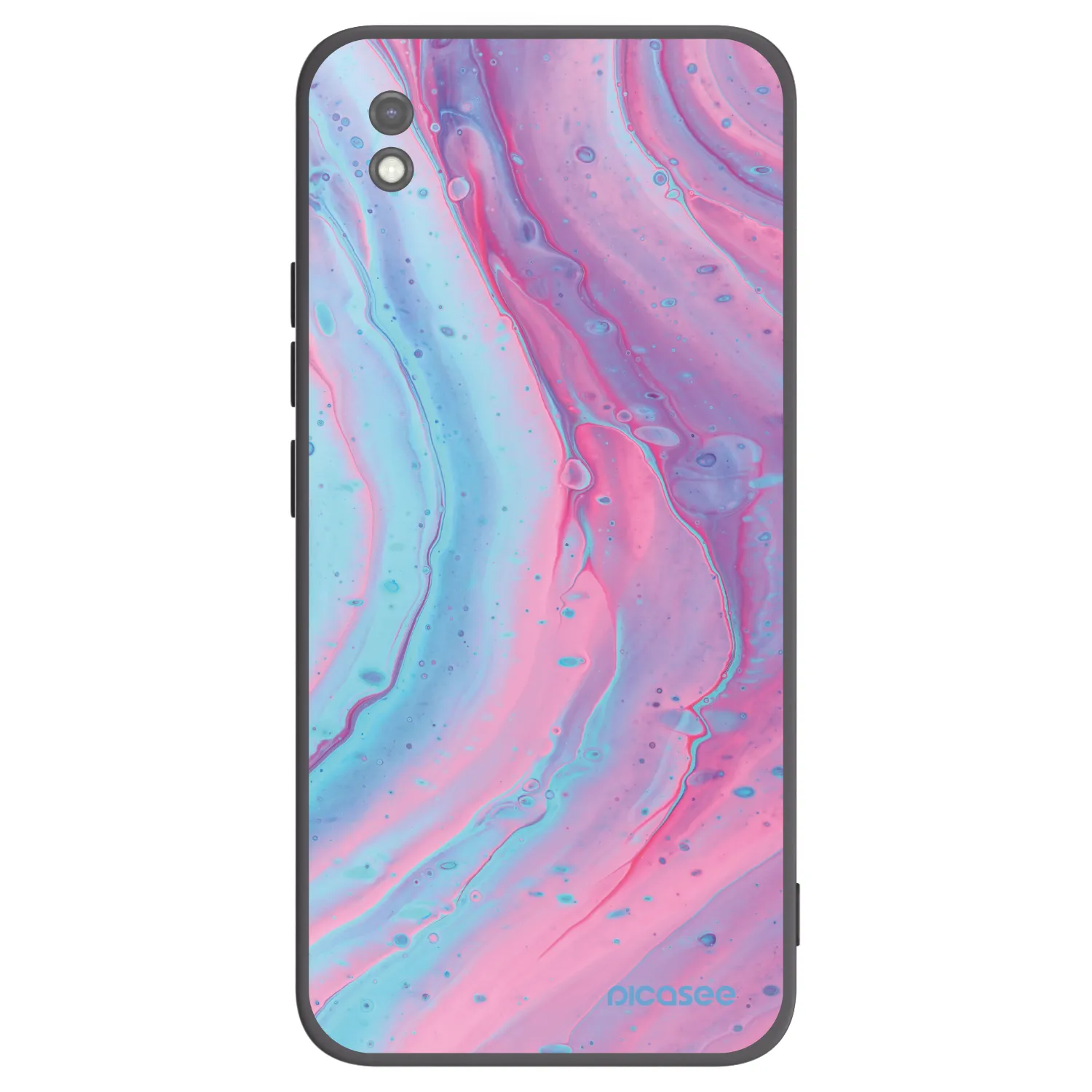 Picasee husă neagră din silicon pentru Xiaomi Redmi 9AT - Pink liquid