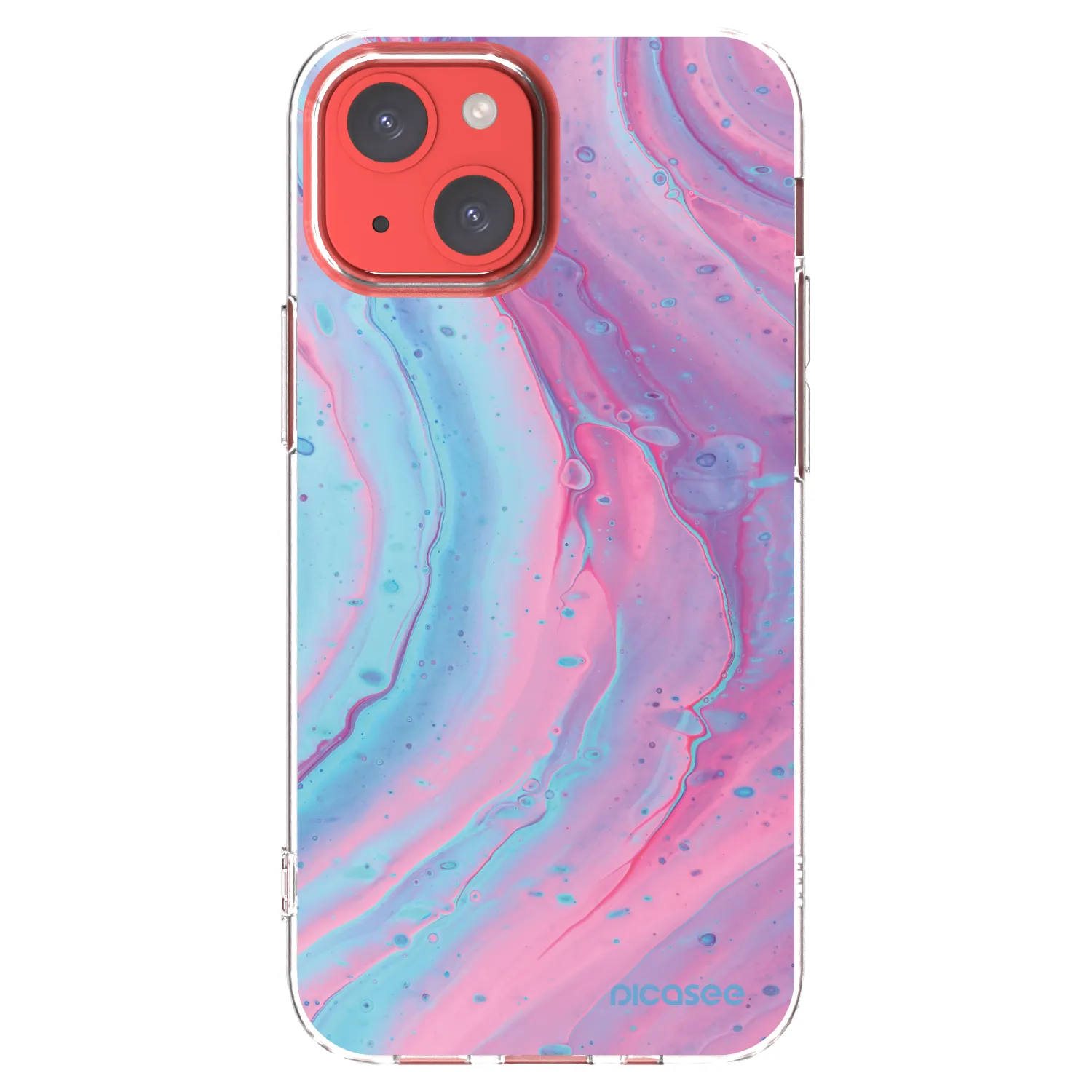 Picasee husă transparentă din silicon pentru Apple iPhone 13 mini - Pink liquid
