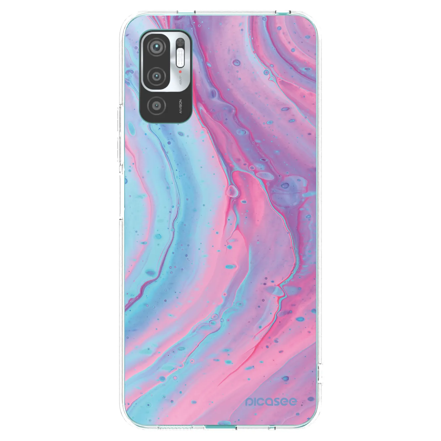 Picasee husă transparentă din silicon pentru Xiaomi Redmi Note 10 5G - Pink liquid