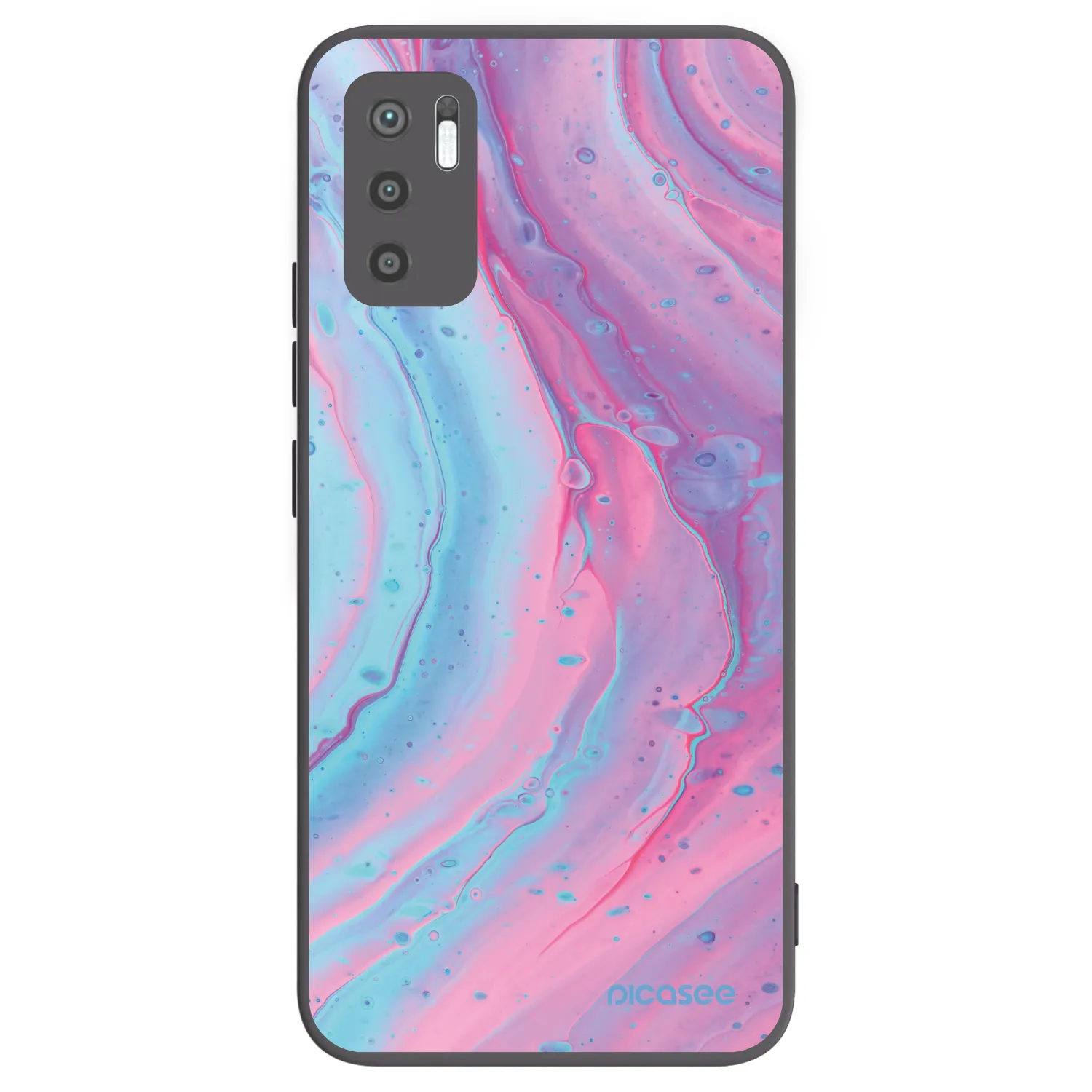 Picasee husă neagră din silicon pentru Xiaomi Redmi Note 10 5G - Pink liquid