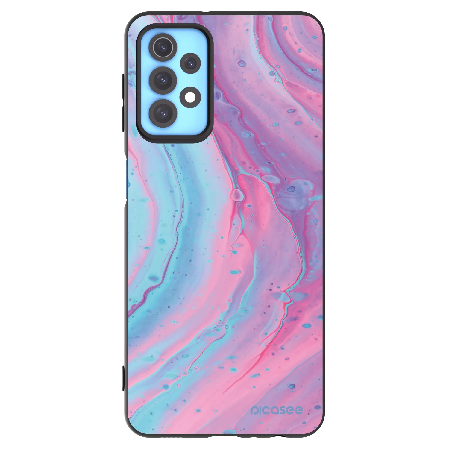 Picasee husă neagră din silicon pentru Samsung Galaxy A32 4G SM-A325F - Pink liquid