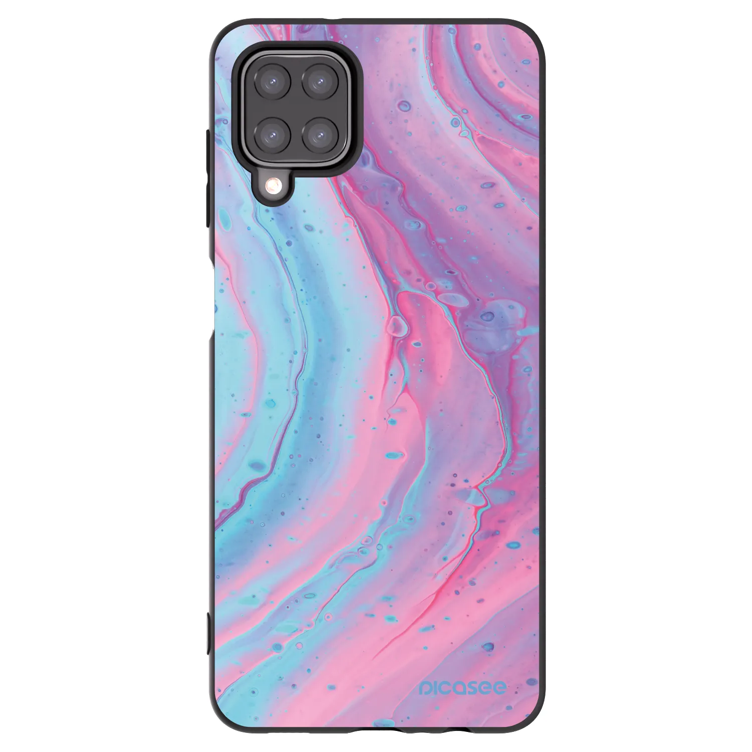 Picasee husă neagră din silicon pentru Samsung Galaxy M12 M127F - Pink liquid