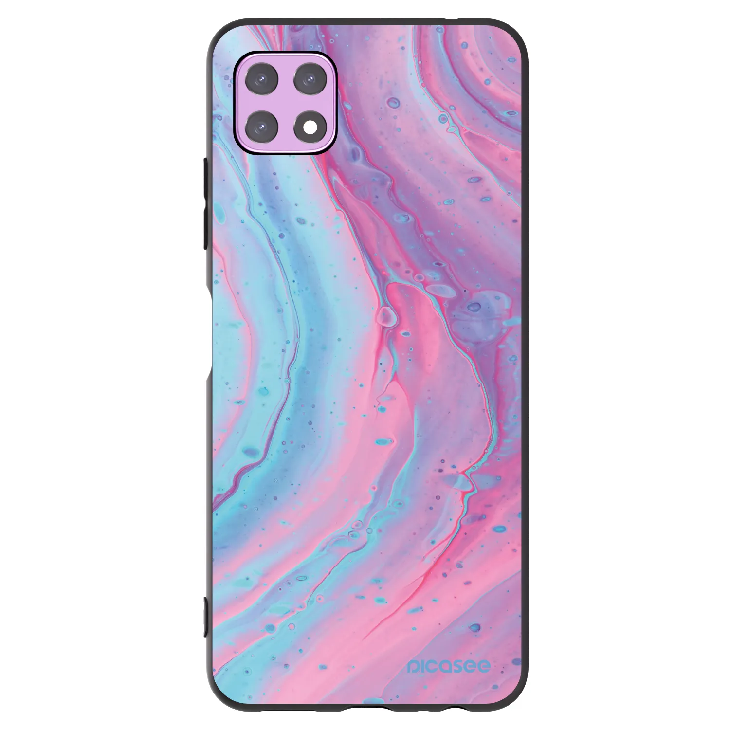 Picasee husă neagră din silicon pentru Samsung Galaxy A22 A226B 5G - Pink liquid