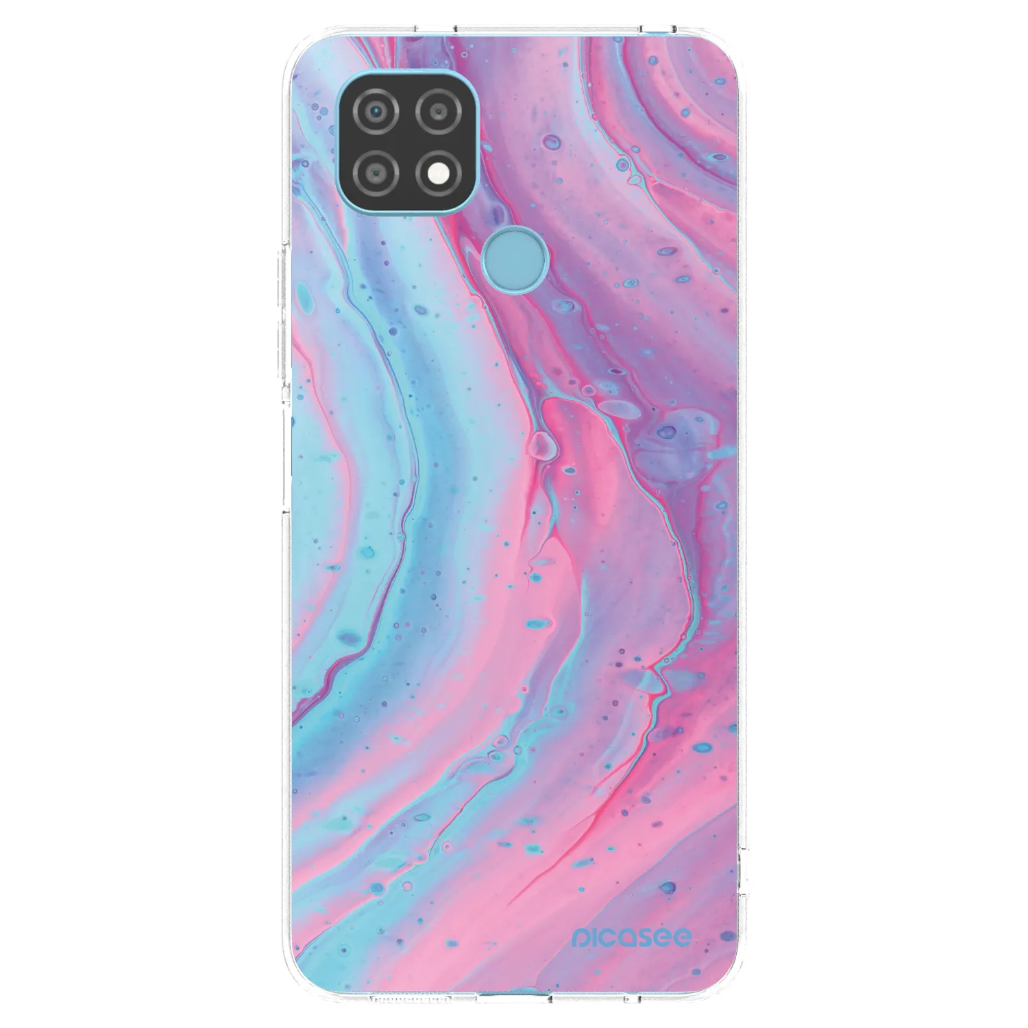 Picasee husă transparentă din silicon pentru Realme C21 - Pink liquid