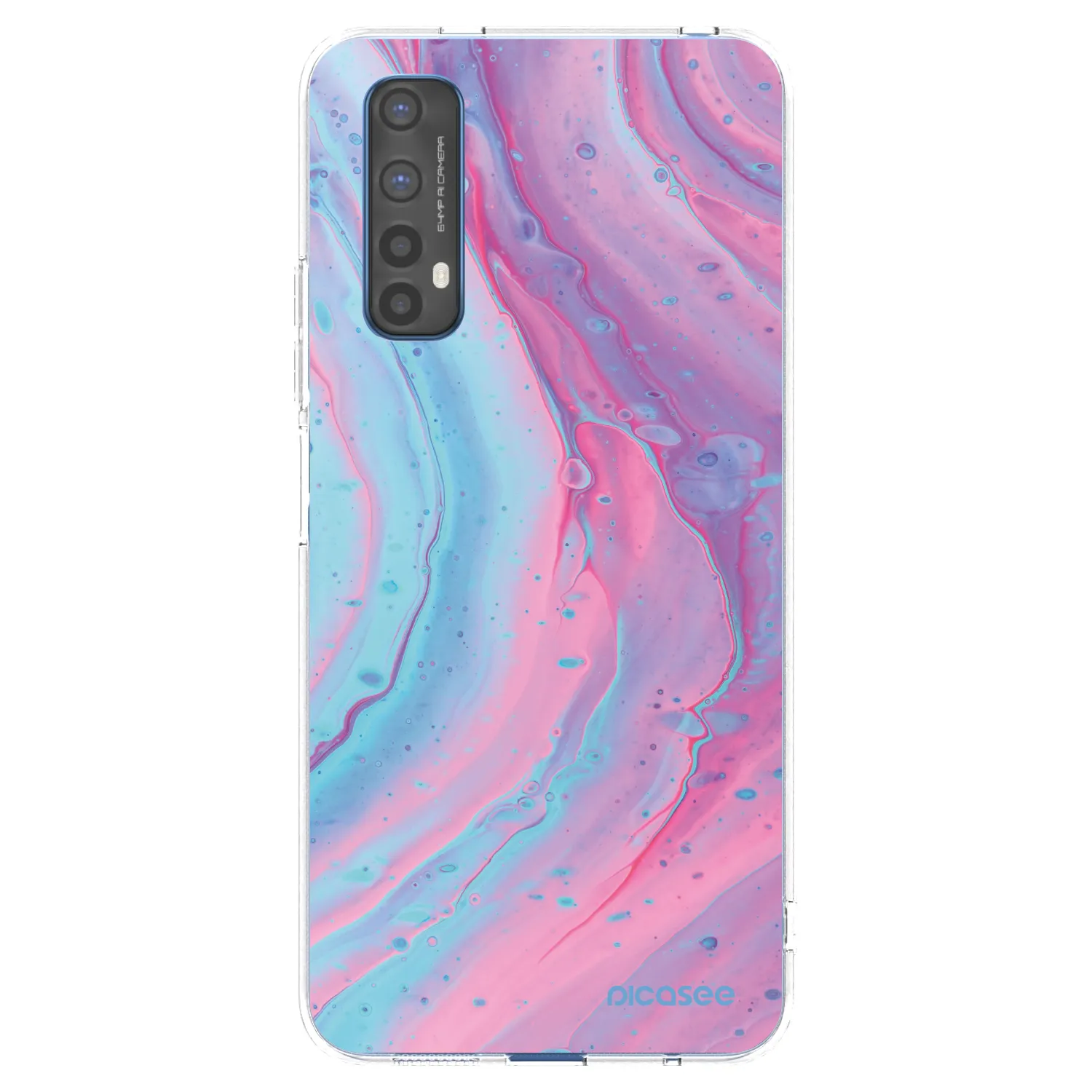 Picasee husă transparentă din silicon pentru Realme 7 - Pink liquid