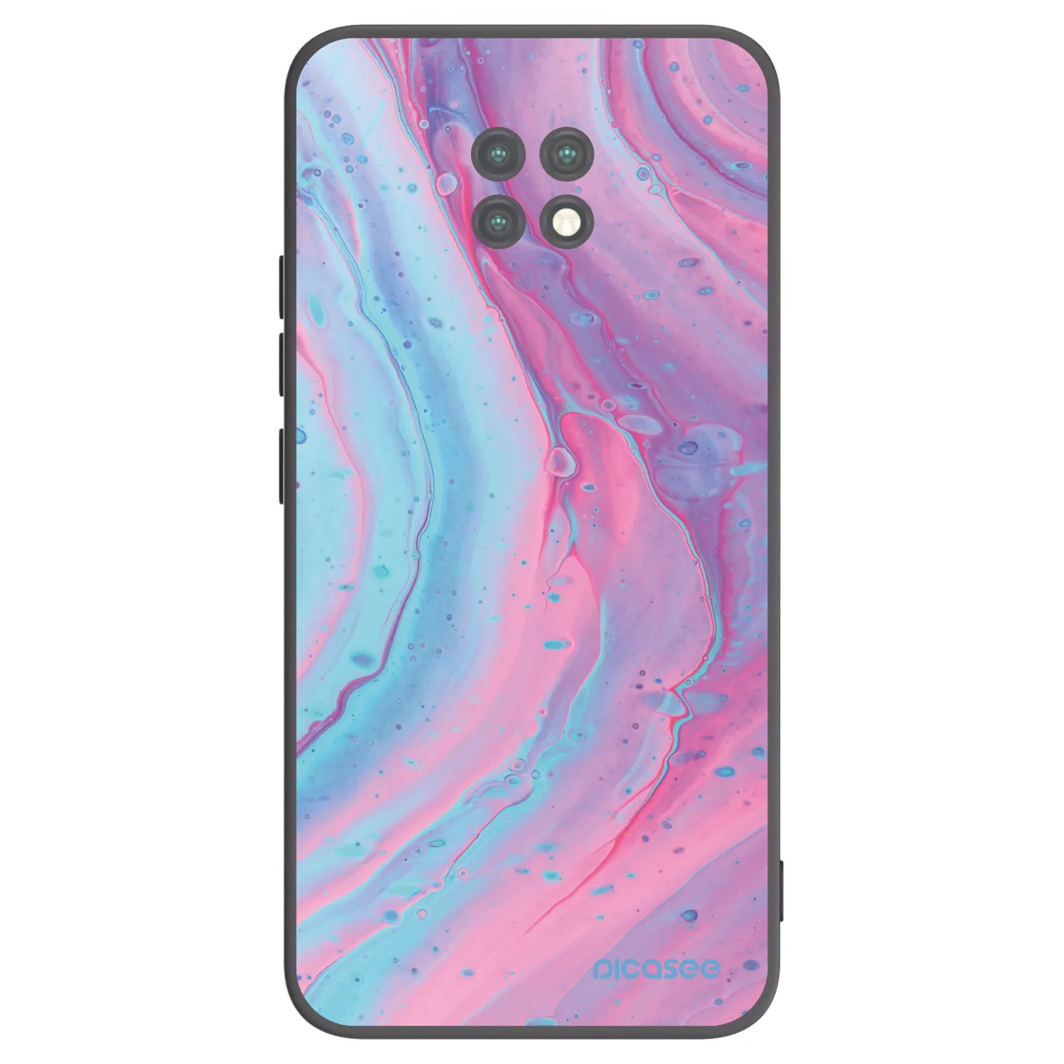 Picasee husă neagră din silicon pentru Xiaomi Redmi Note 9T - Pink liquid