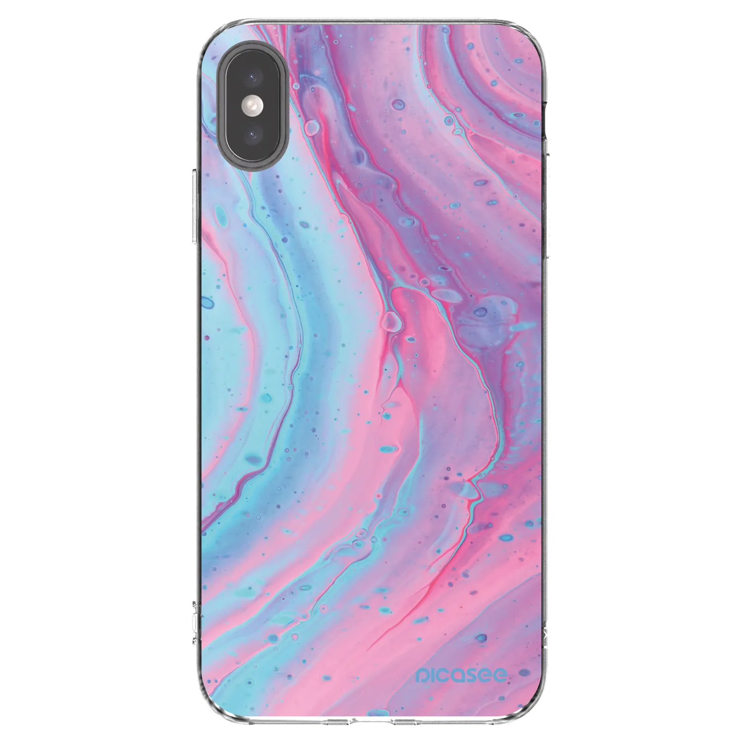Picasee husă transparentă din silicon pentru Apple iPhone XS Max - Pink liquid