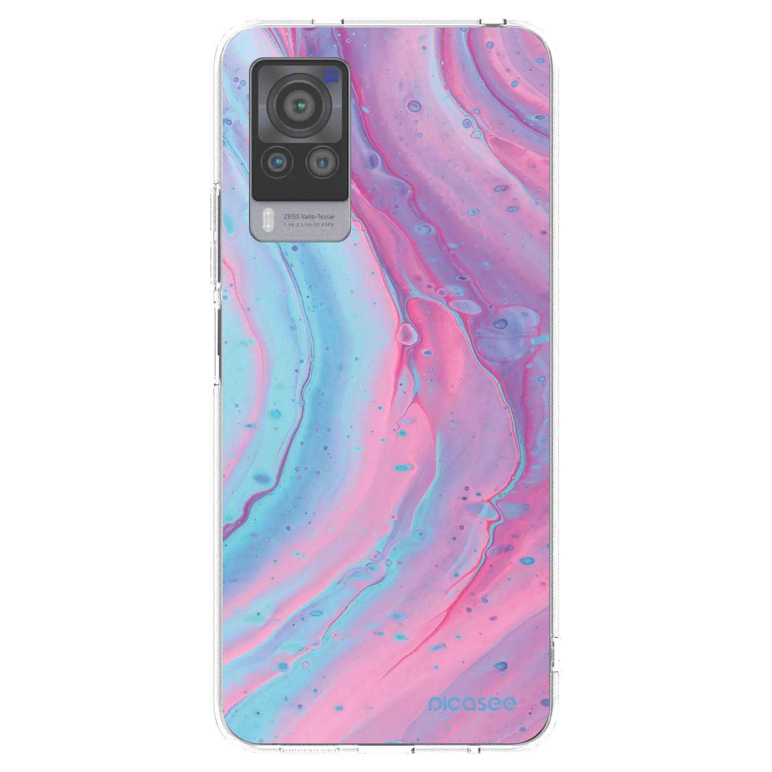 Picasee husă transparentă din silicon pentru Vivo X60 Pro 5G - Pink liquid