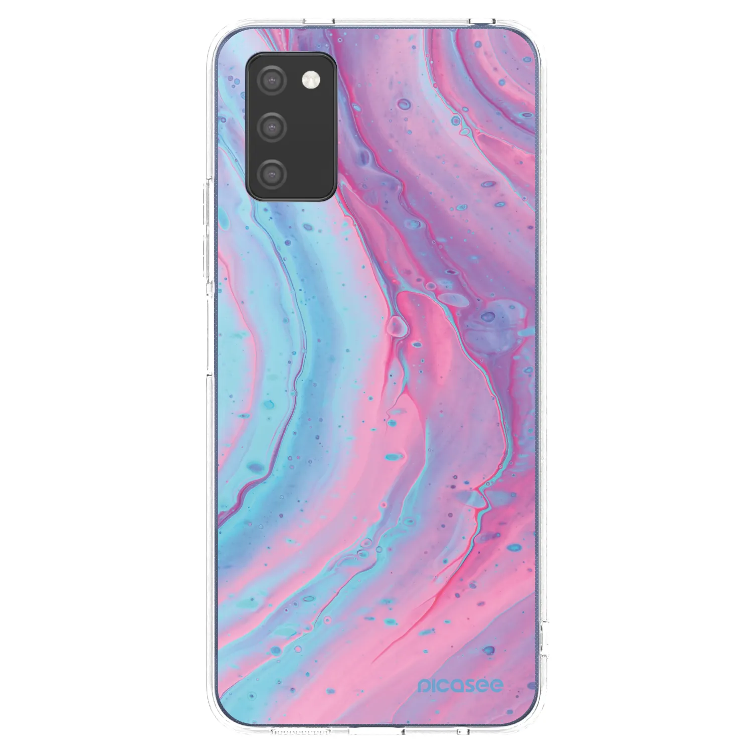 Picasee husă transparentă din silicon pentru Samsung Galaxy A03s A037G - Pink liquid