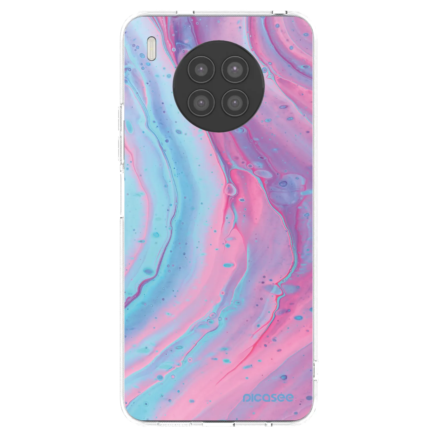 Picasee husă transparentă din silicon pentru Huawei Nova 8i - Pink liquid