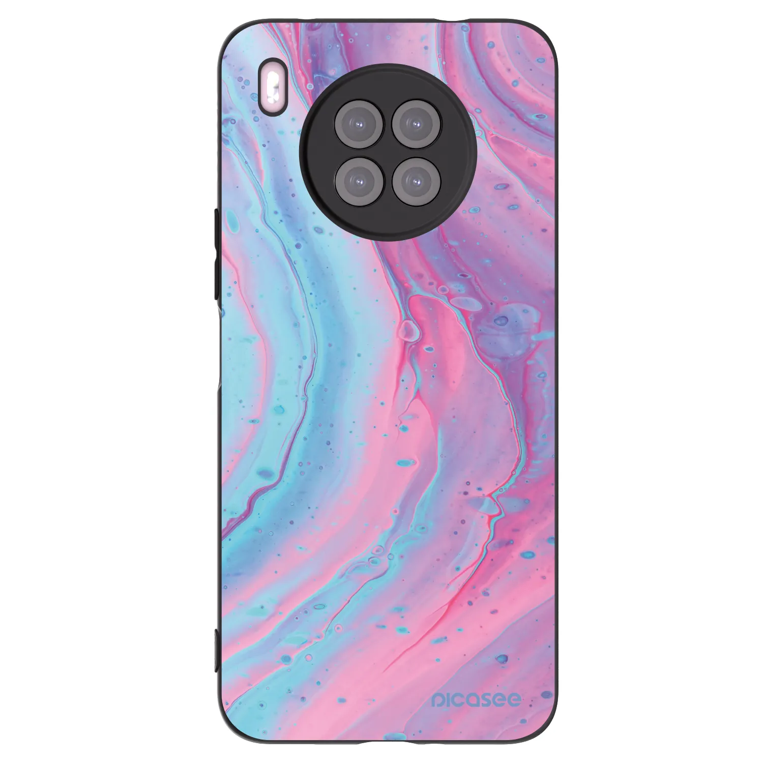 Picasee husă neagră din silicon pentru Huawei Nova 8i - Pink liquid