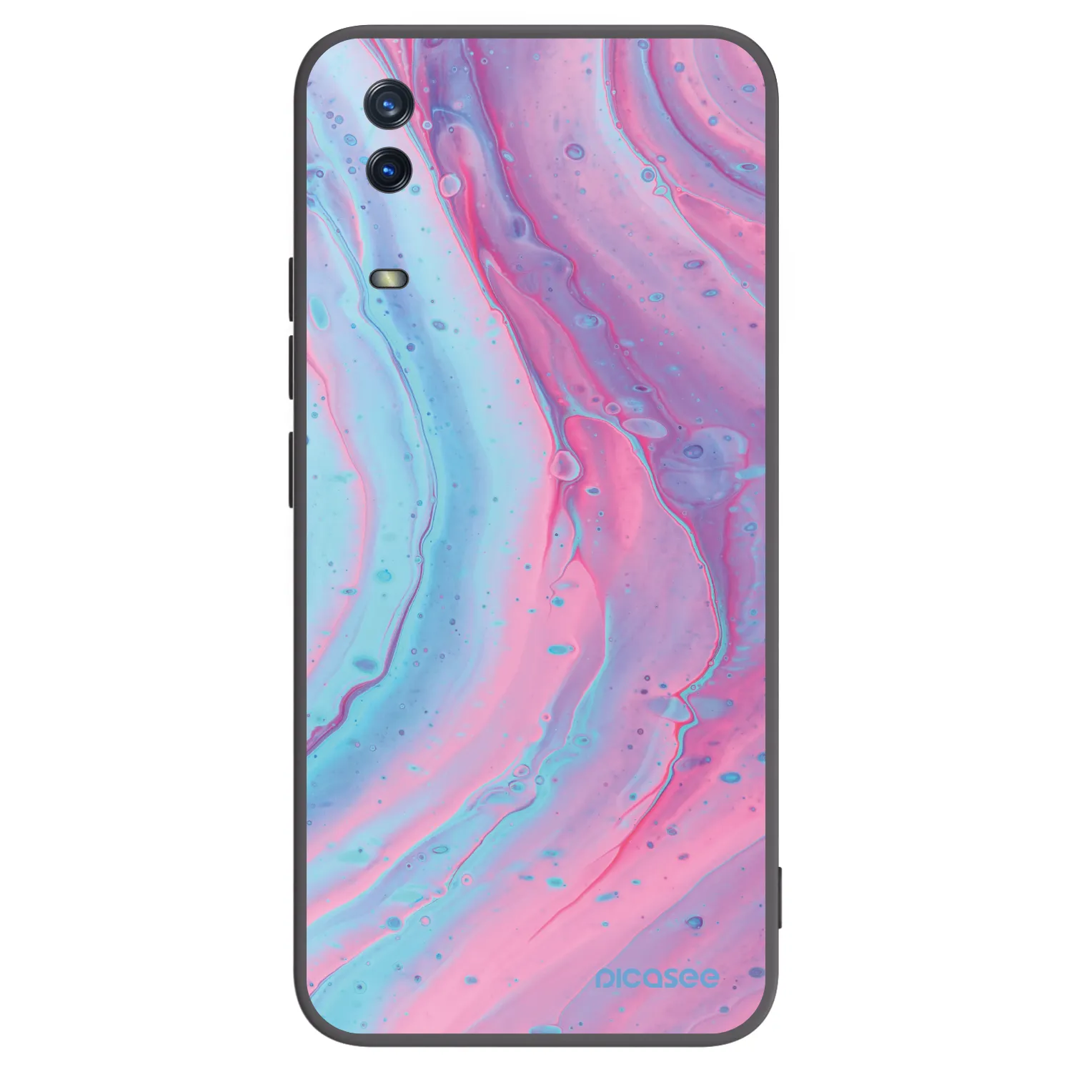 Picasee husă neagră din silicon pentru Vivo Y11s - Pink liquid