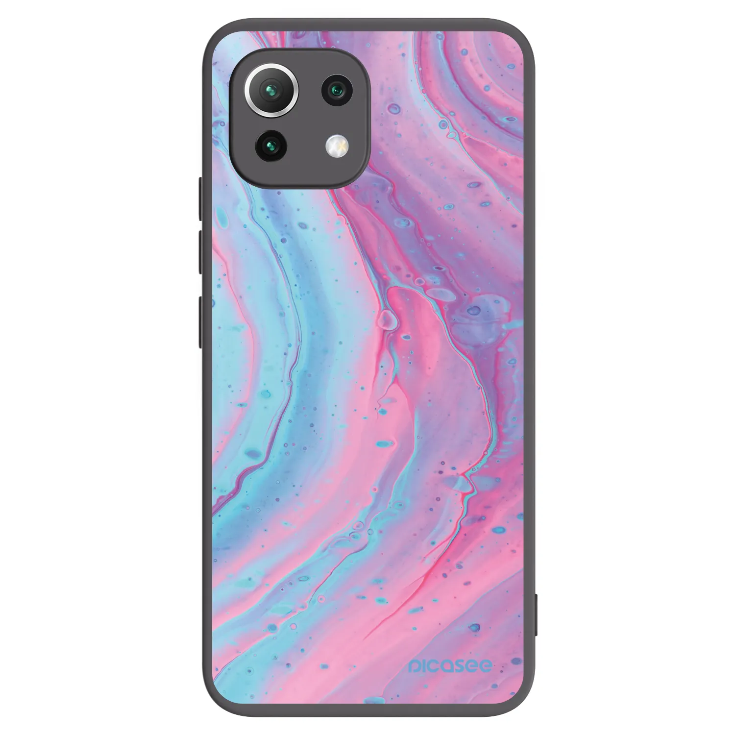 Picasee husă neagră din silicon pentru Xiaomi 11 Lite 5G NE - Pink liquid
