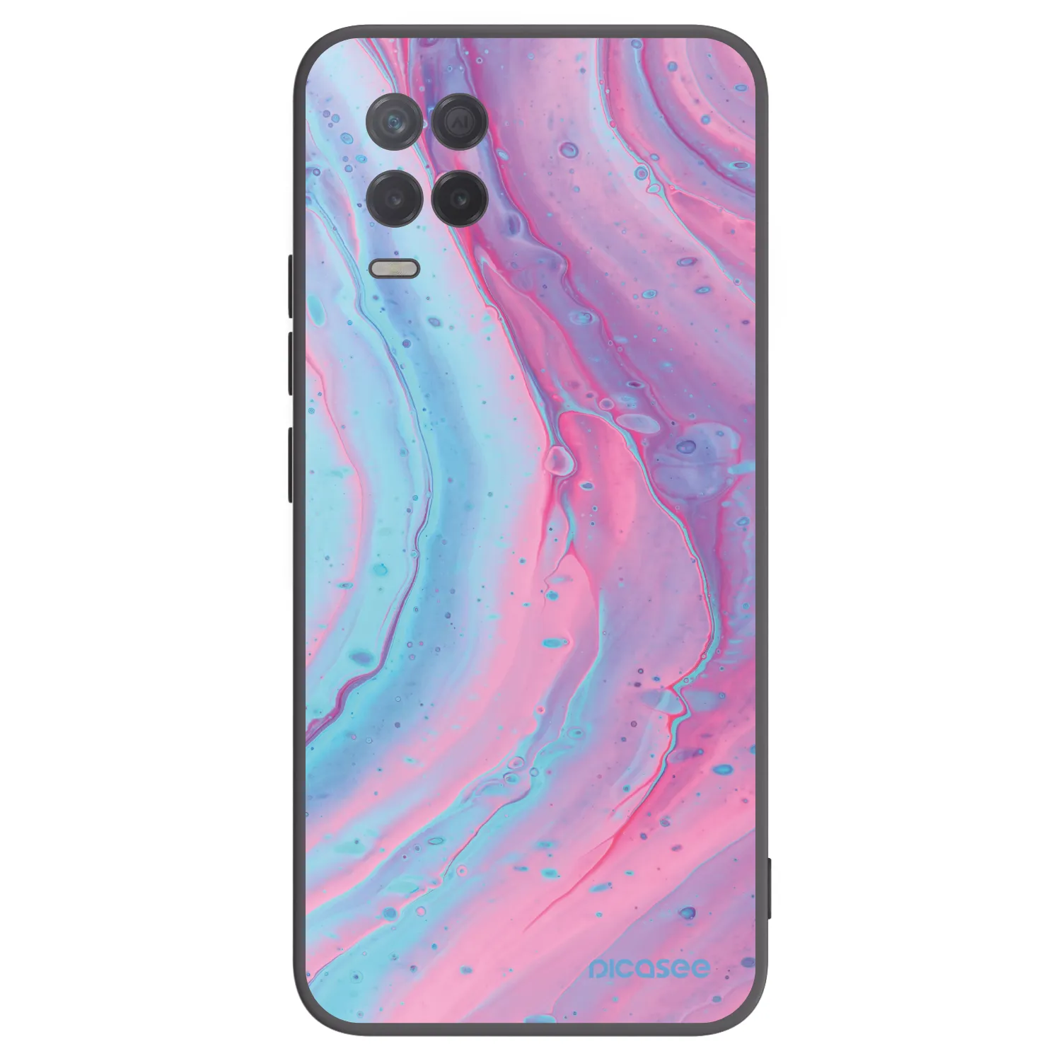 Picasee husă neagră din silicon pentru Realme 8 5G - Pink liquid