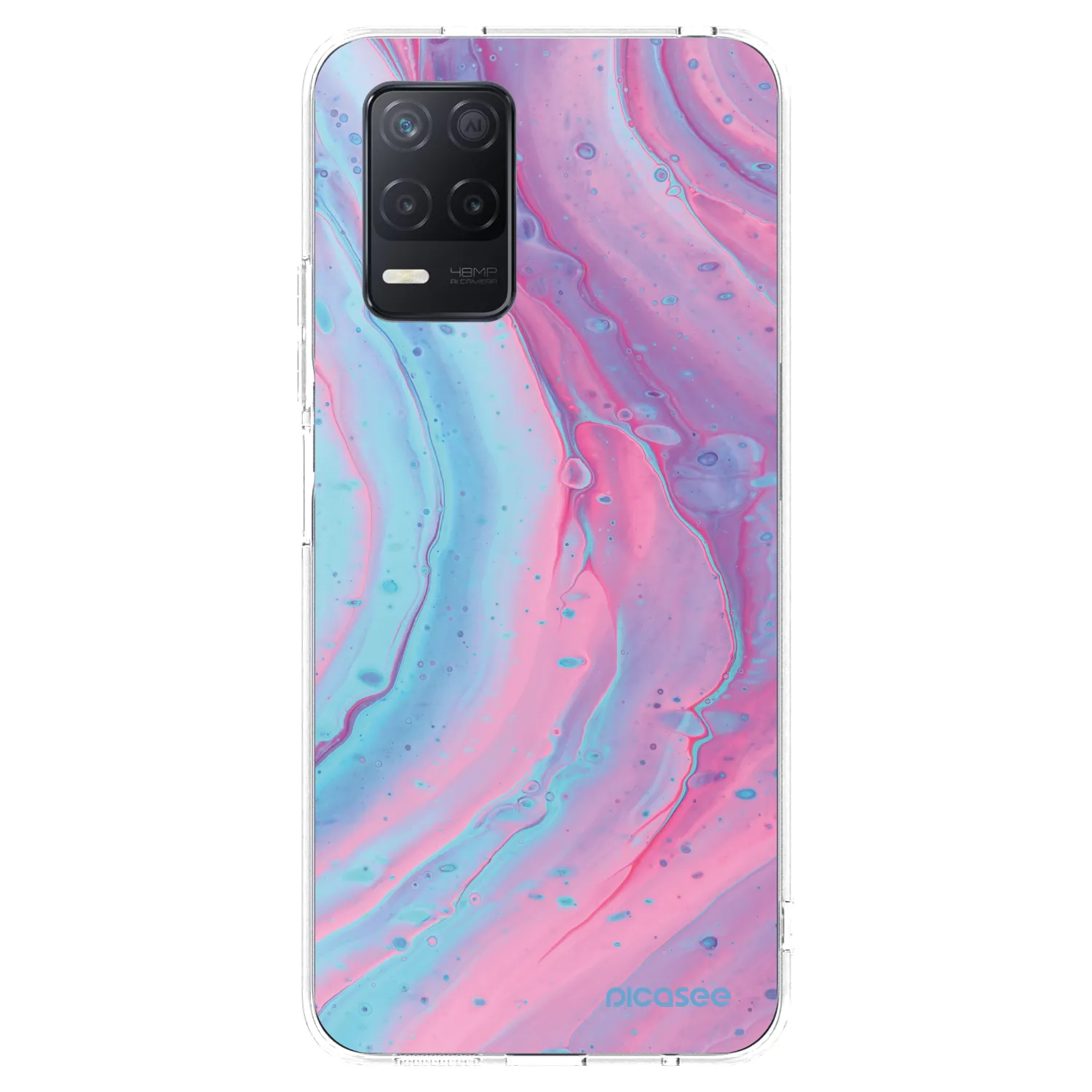 Picasee husă transparentă din silicon pentru Realme 8 5G - Pink liquid