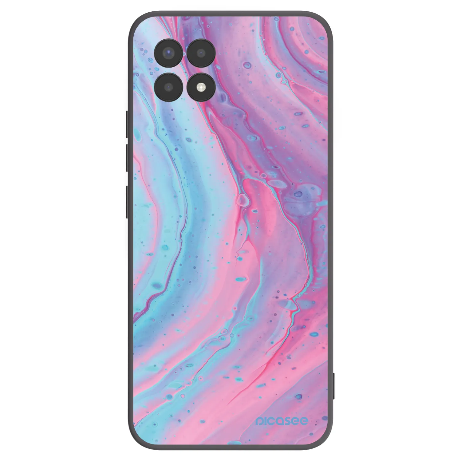 Picasee husă neagră din silicon pentru Realme 8i - Pink liquid
