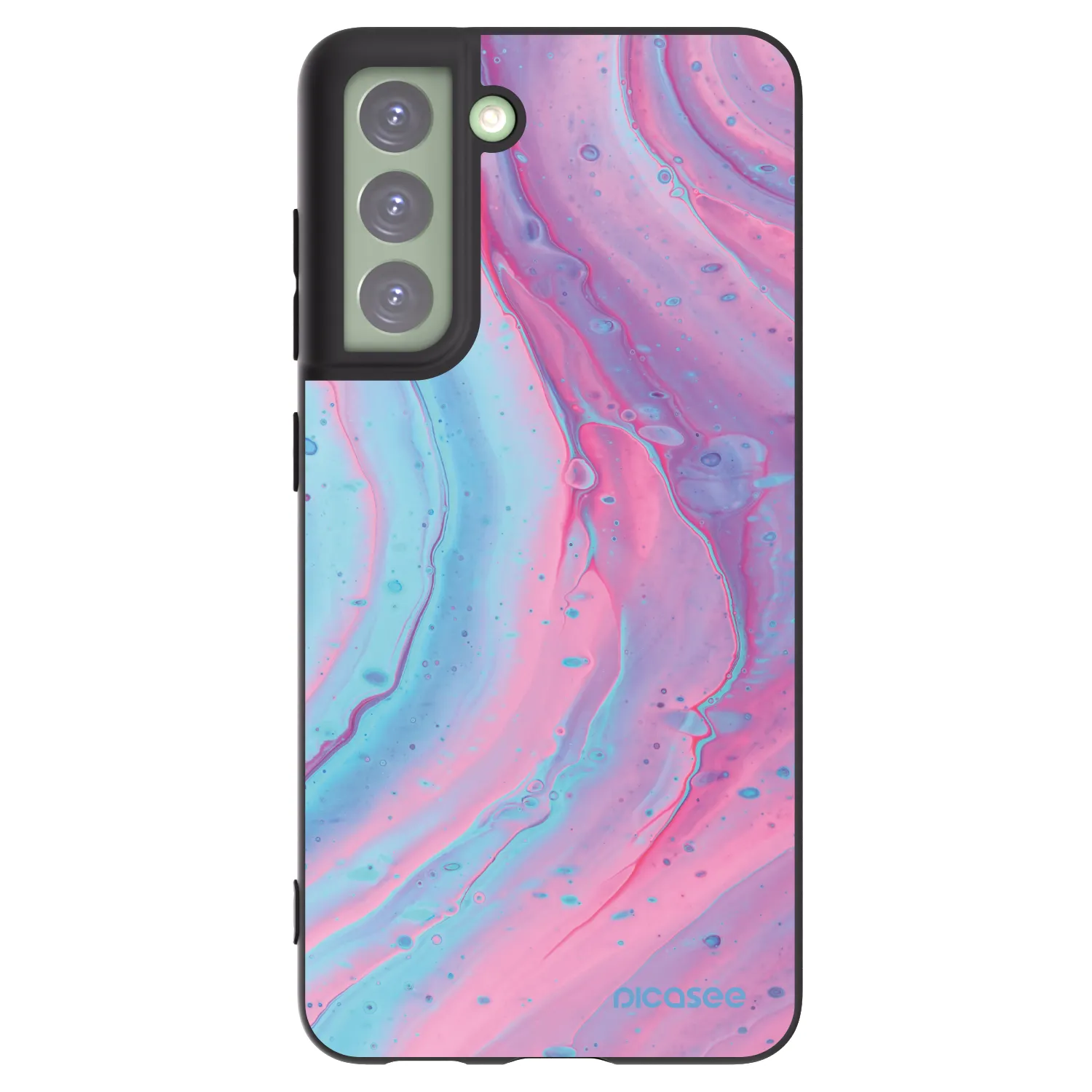 Picasee husă neagră din silicon pentru Samsung Galaxy S21 FE 5G - Pink liquid