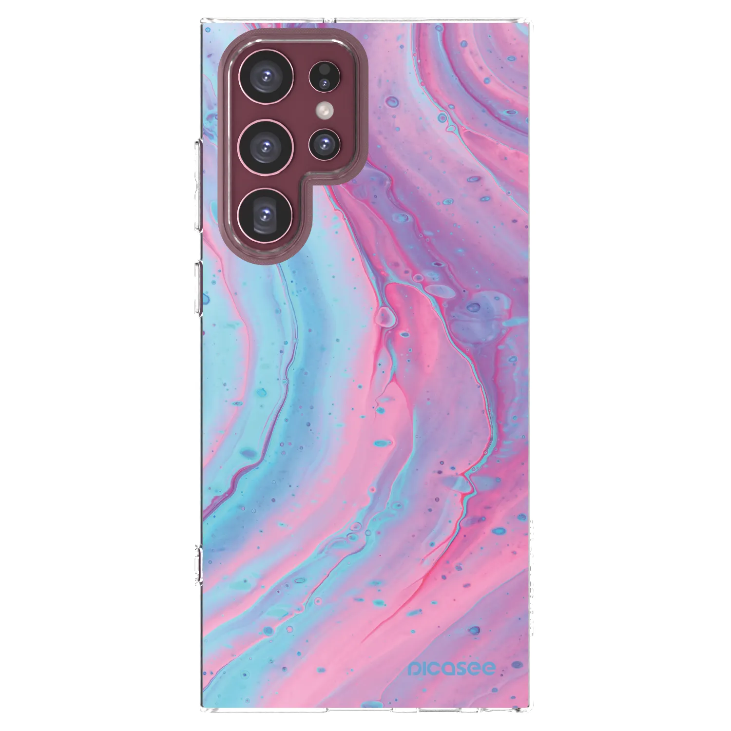 Picasee husă transparentă din silicon pentru Samsung Galaxy S22 Ultra 5G - Pink liquid