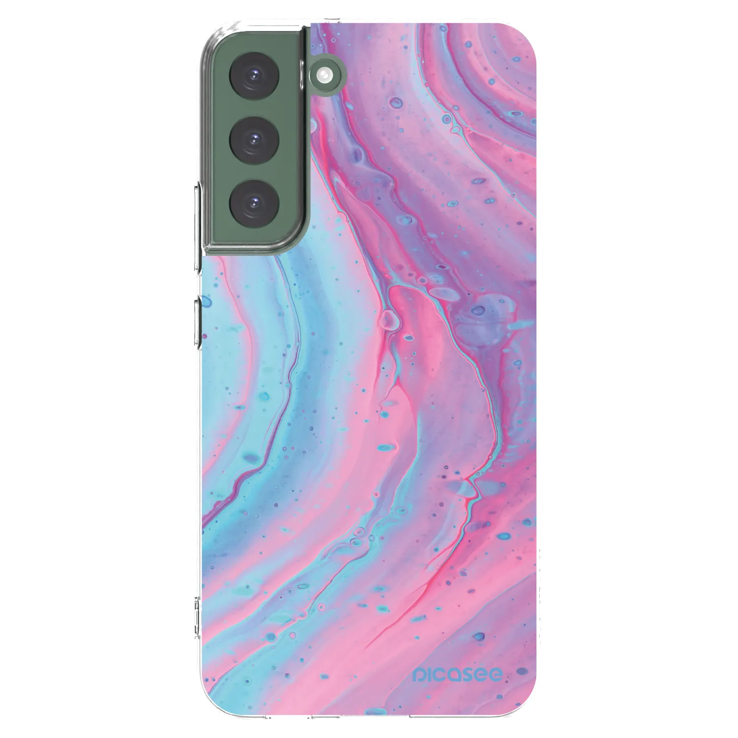 Picasee husă transparentă din silicon pentru Samsung Galaxy S22+ 5G - Pink liquid