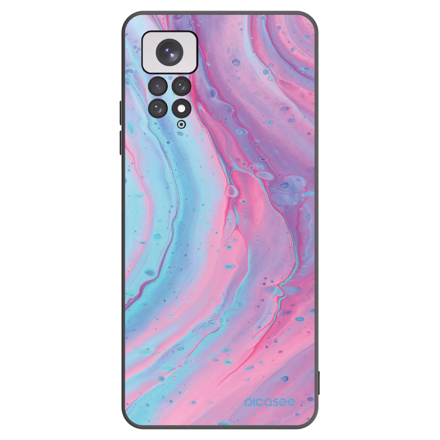 Picasee husă neagră din silicon pentru Xiaomi Redmi Note 11 - Pink liquid