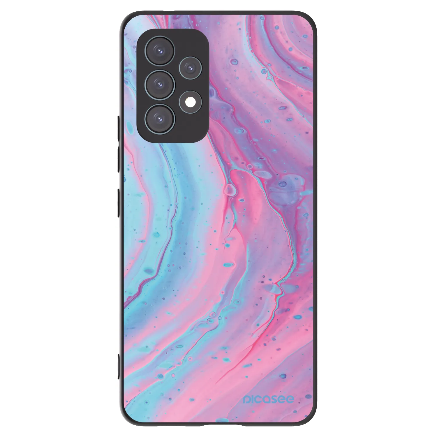 Picasee husă neagră din silicon pentru Samsung Galaxy A53 5G A536 - Pink liquid