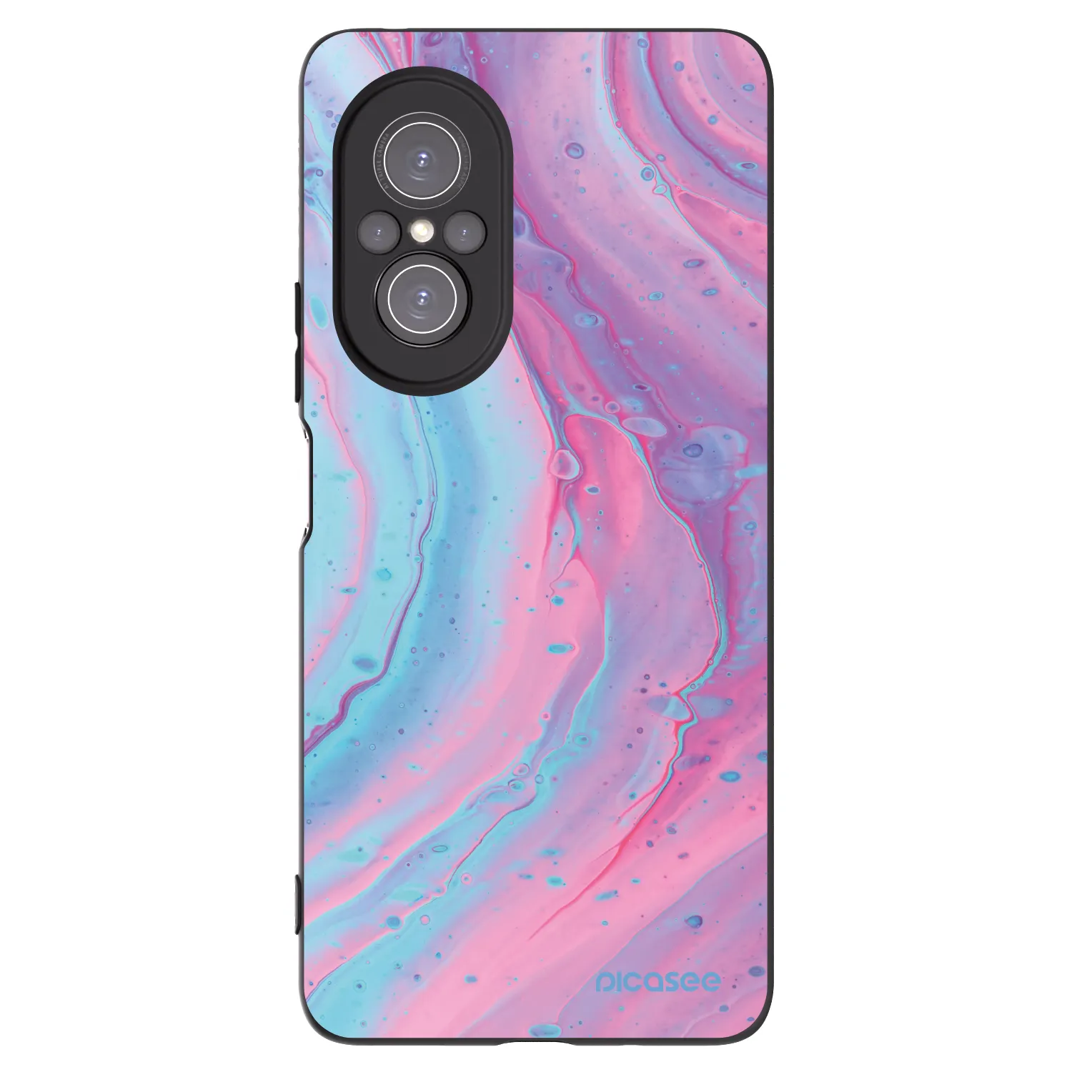 Picasee husă neagră din silicon pentru Huawei Nova 9 SE - Pink liquid