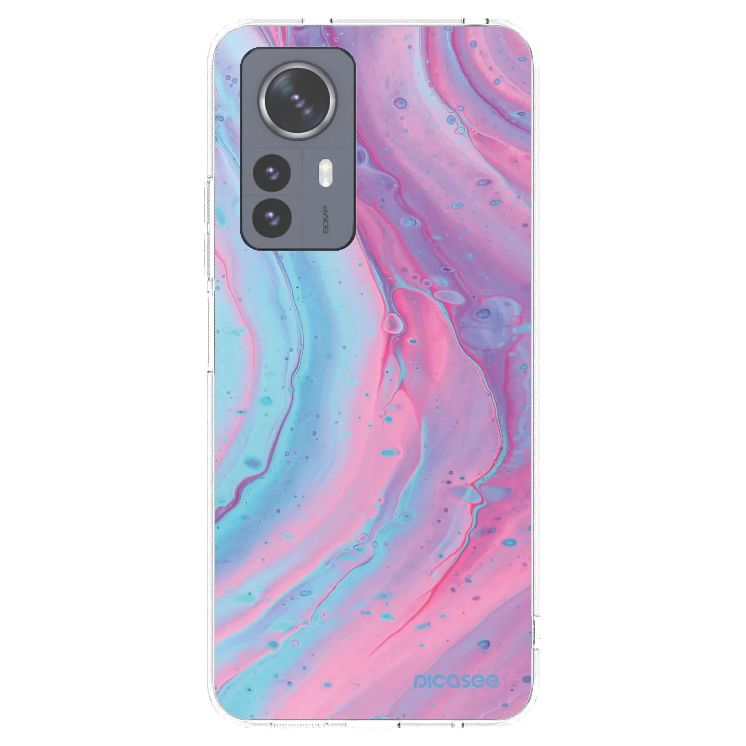 Picasee husă transparentă din silicon pentru Xiaomi 12 Pro - Pink liquid