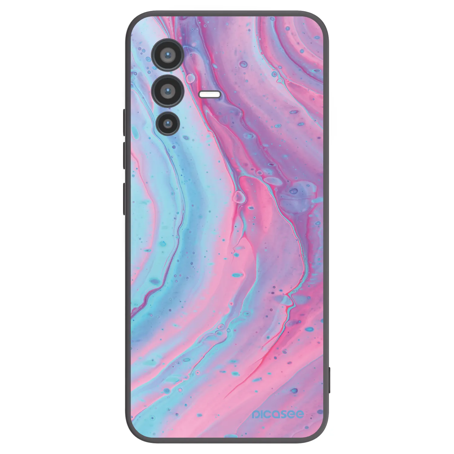 Picasee husă neagră din silicon pentru Vivo V23 5G - Pink liquid