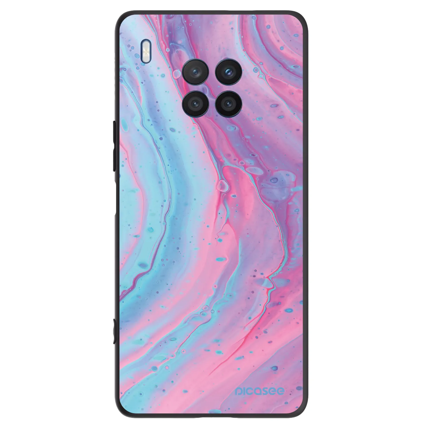 Picasee husă neagră din silicon pentru Honor 50 Lite - Pink liquid
