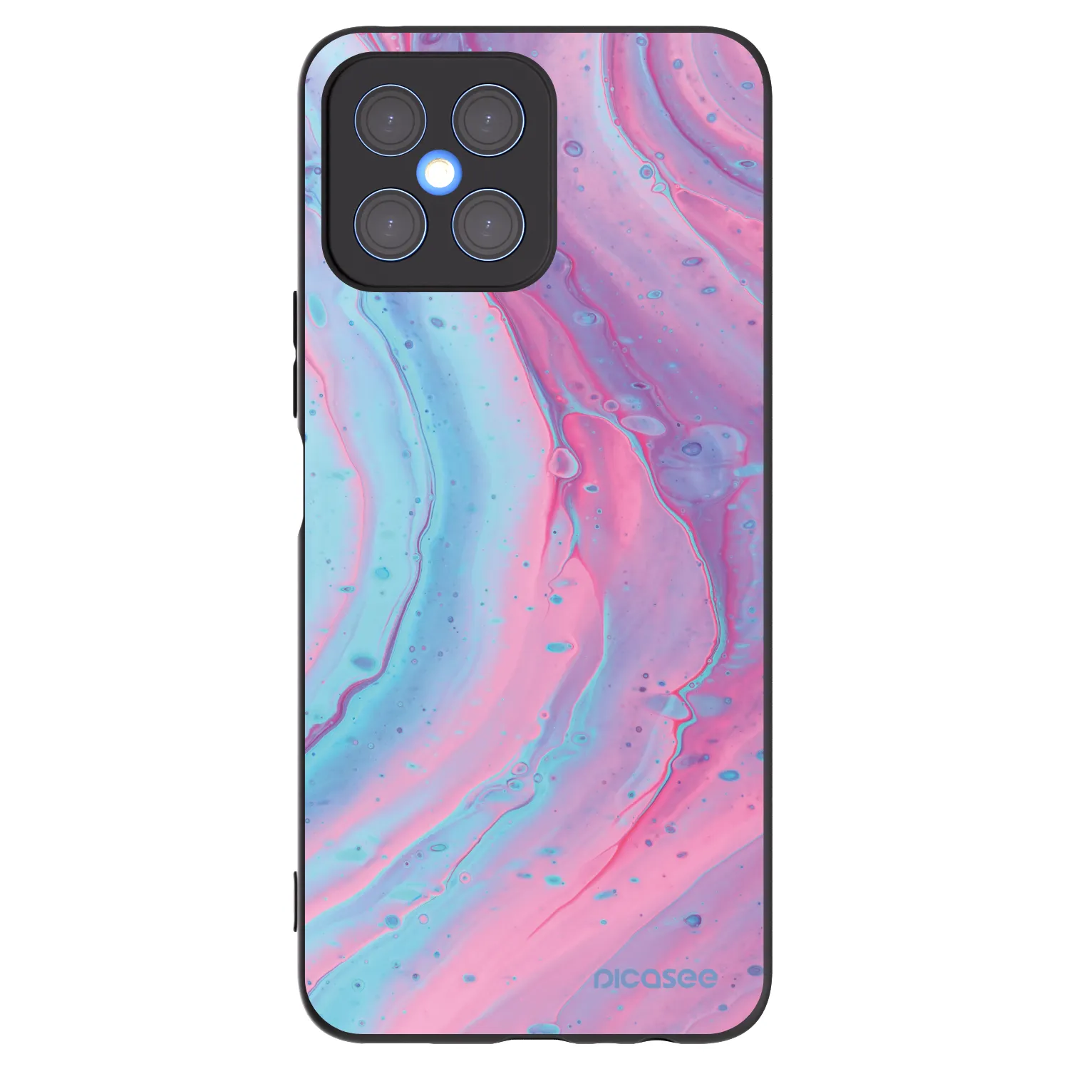 Picasee husă neagră din silicon pentru Honor X8 4G - Pink liquid