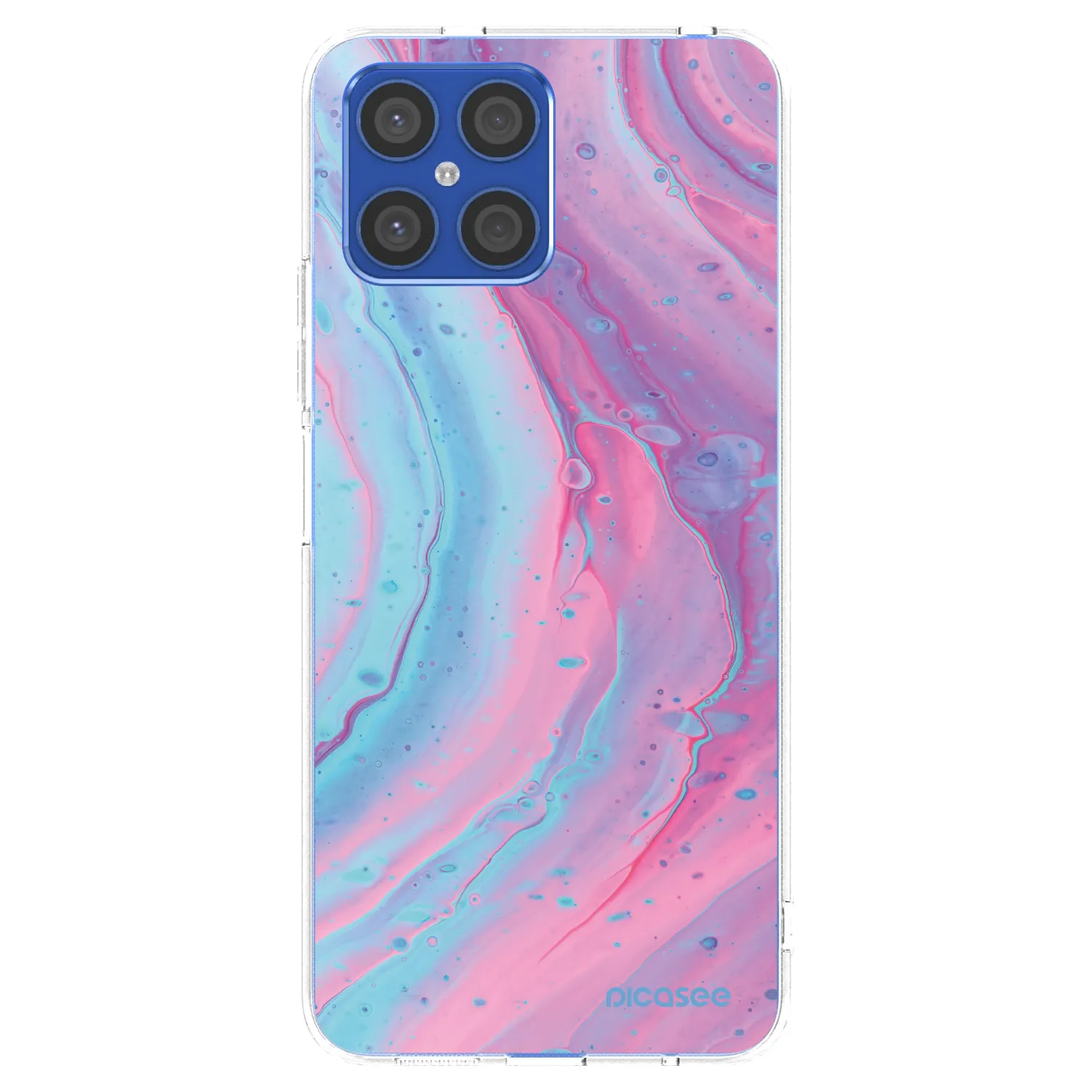 Picasee husă transparentă din silicon pentru Honor X8 4G - Pink liquid