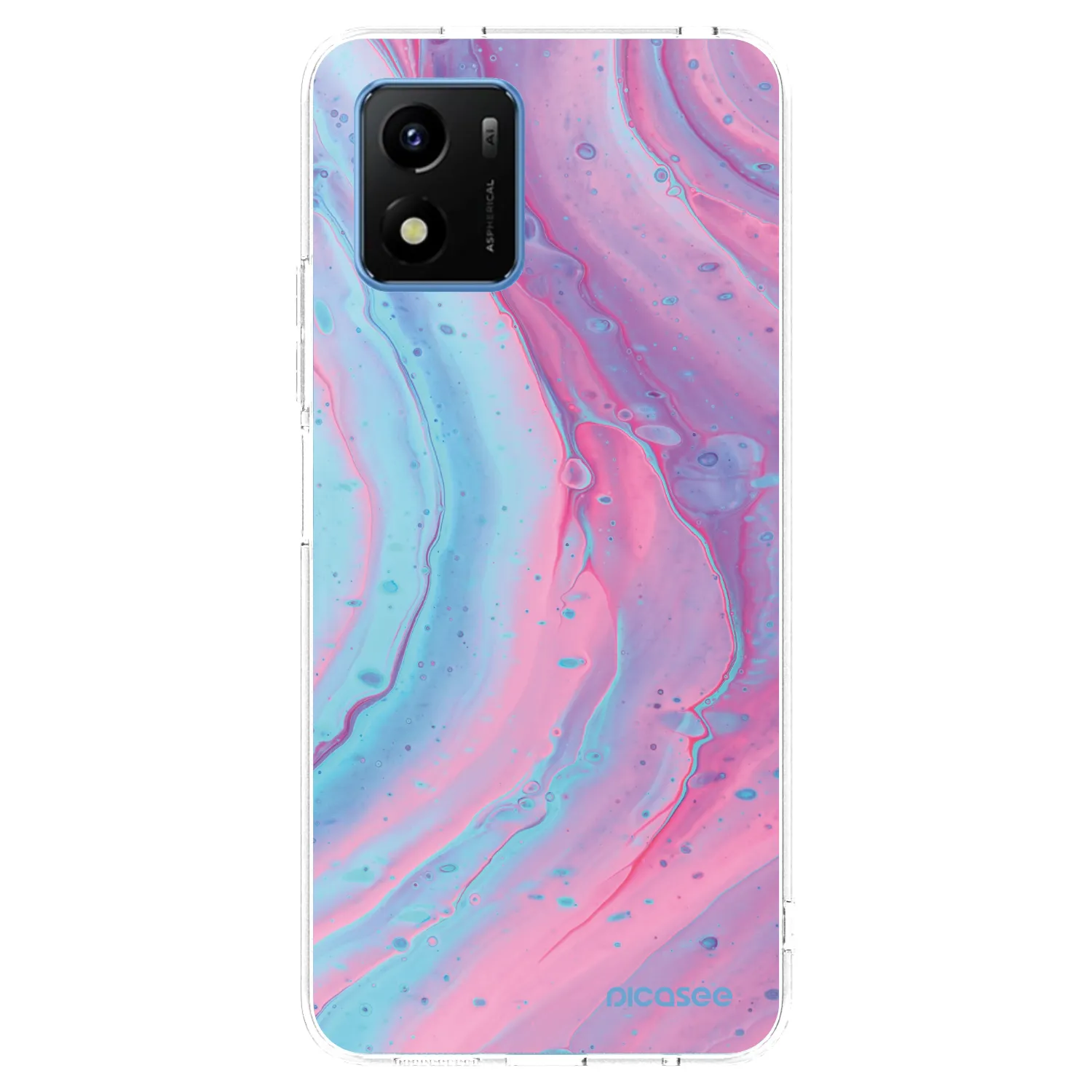 Picasee husă transparentă din silicon pentru Vivo Y01 - Pink liquid
