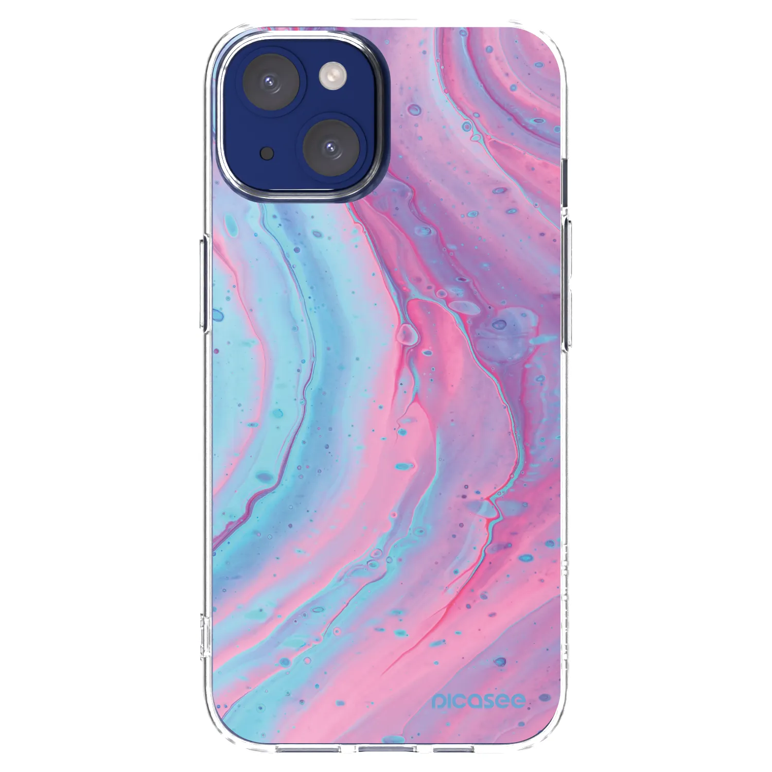 Picasee husă transparentă din silicon pentru Apple iPhone 14 - Pink liquid