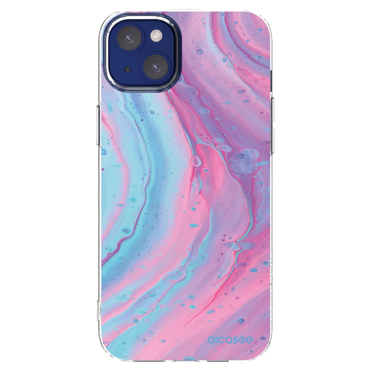 Picasee husă transparentă din silicon pentru Apple iPhone 14 Plus - Pink liquid