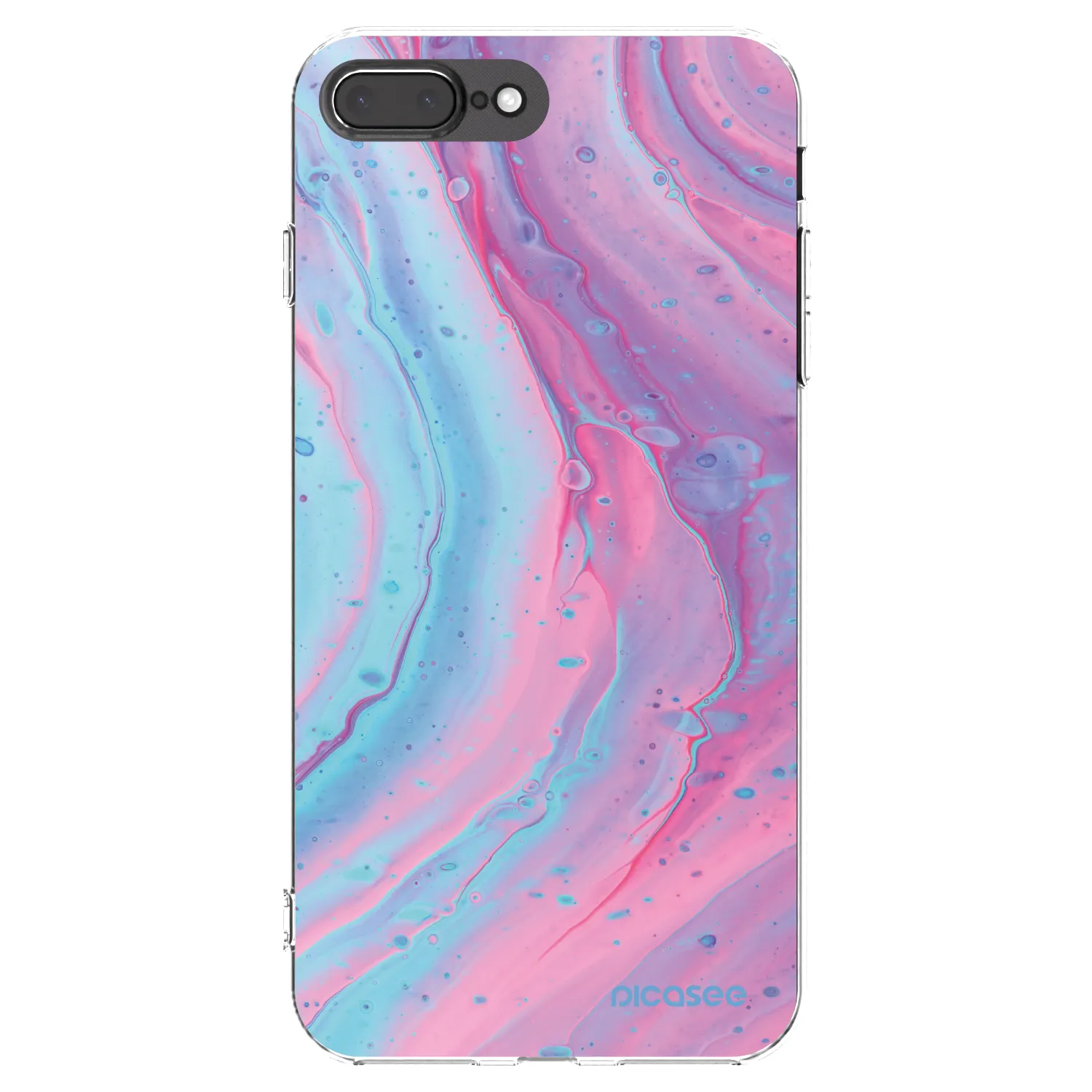 Picasee husă transparentă din silicon pentru Apple iPhone 8 Plus - Pink liquid