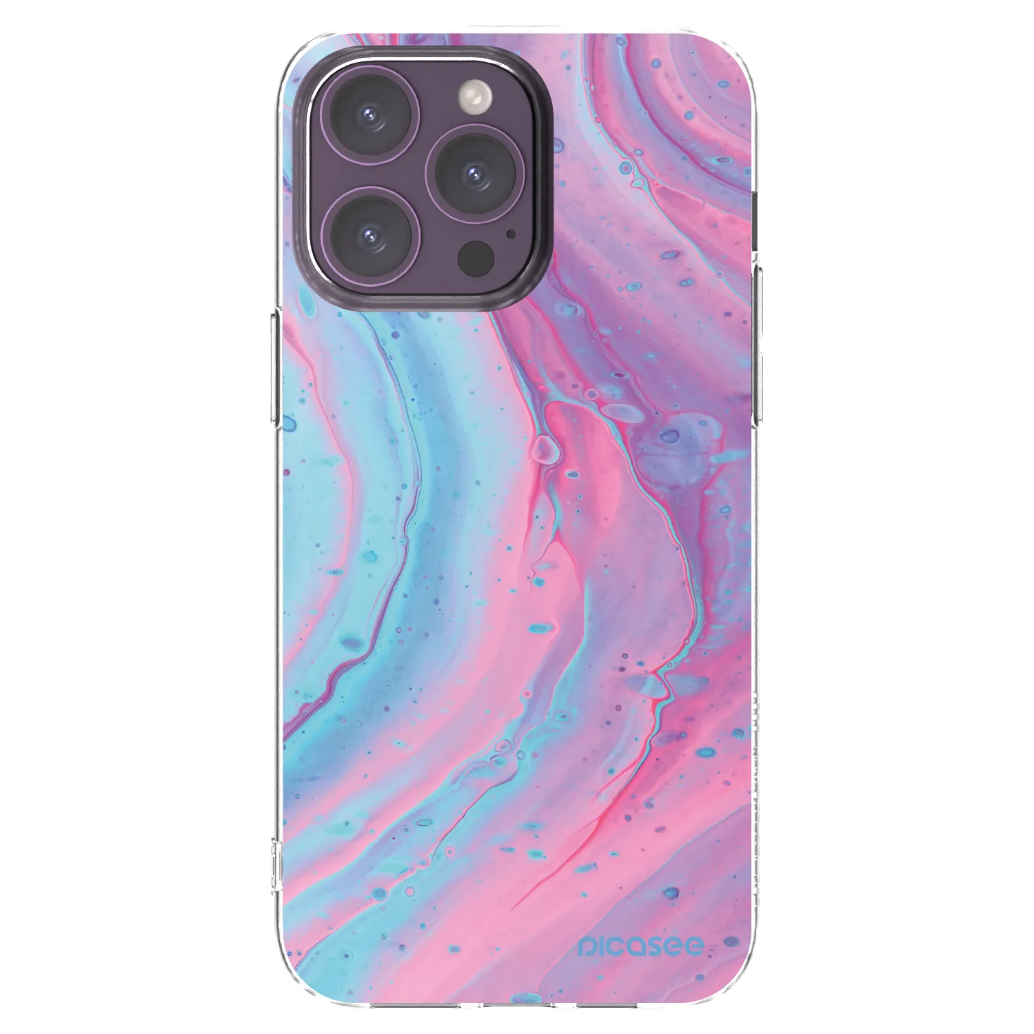 Picasee husă transparentă din silicon pentru Apple iPhone 14 Pro Max - Pink liquid