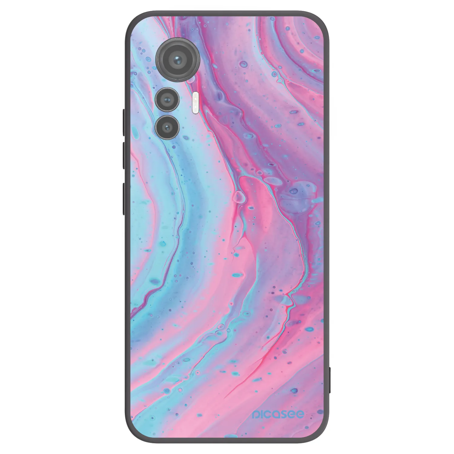 Picasee husă neagră din silicon pentru Xiaomi 12 Lite - Pink liquid