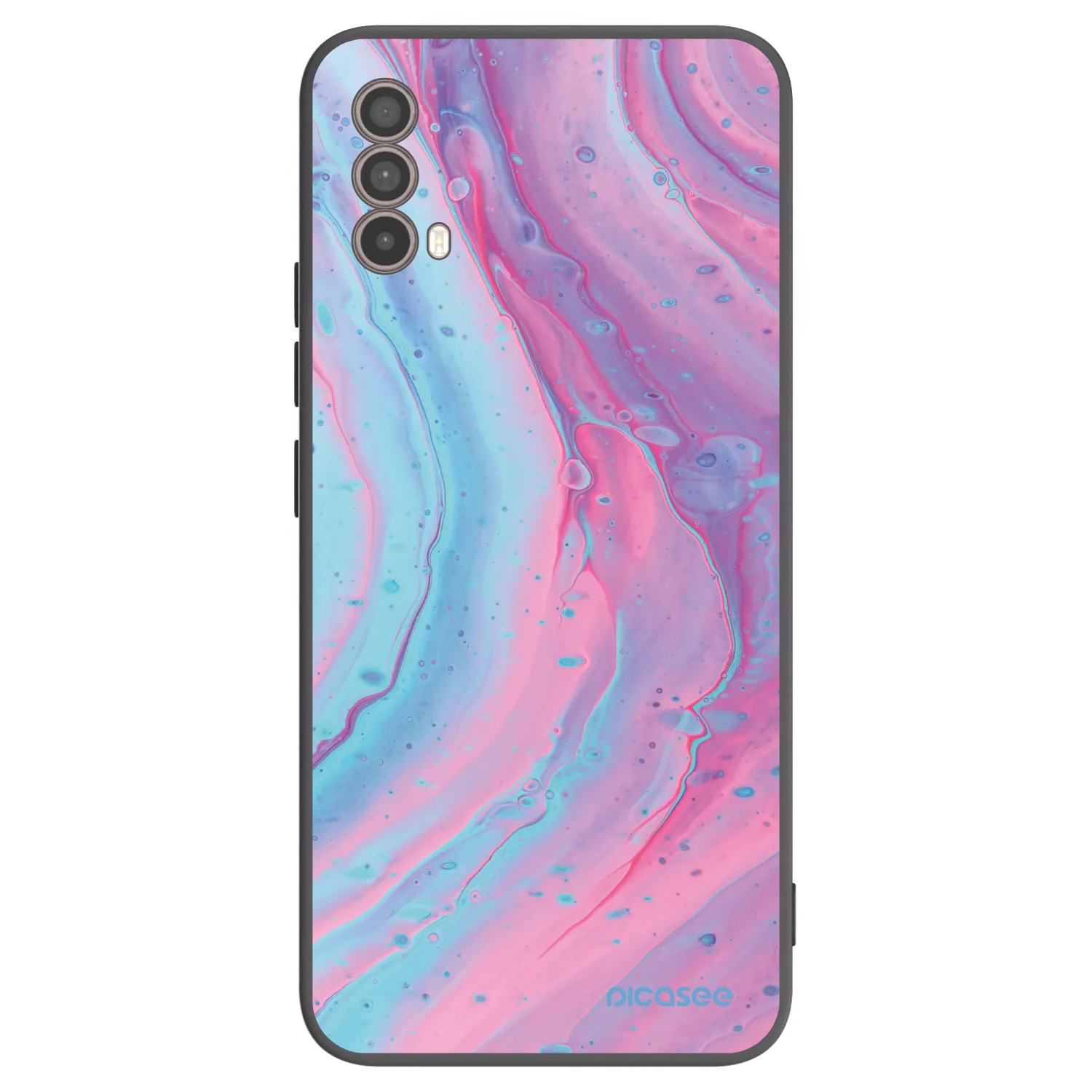 Picasee husă neagră din silicon pentru Motorola Moto E40 - Pink liquid