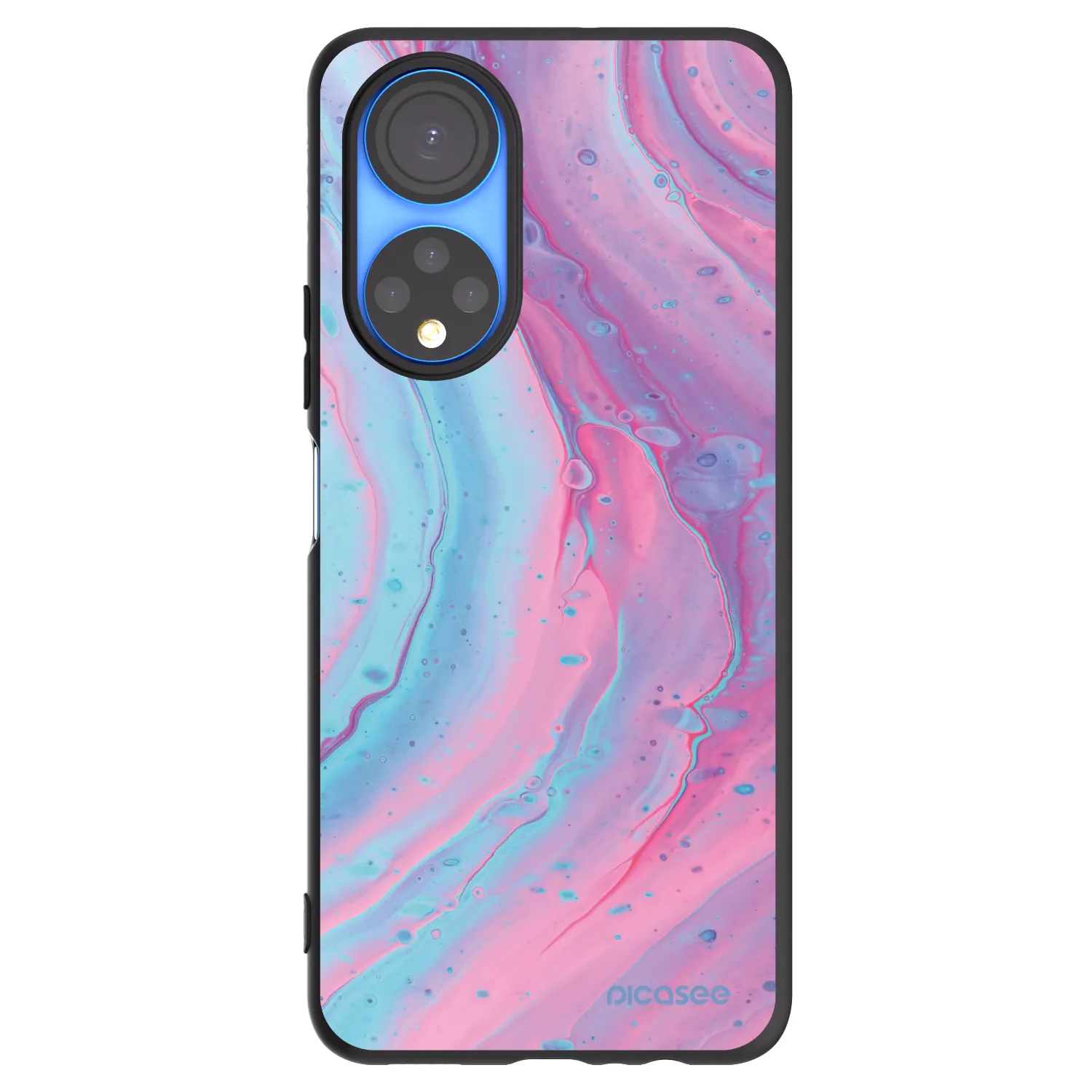 Picasee husă neagră din silicon pentru Honor X7 - Pink liquid