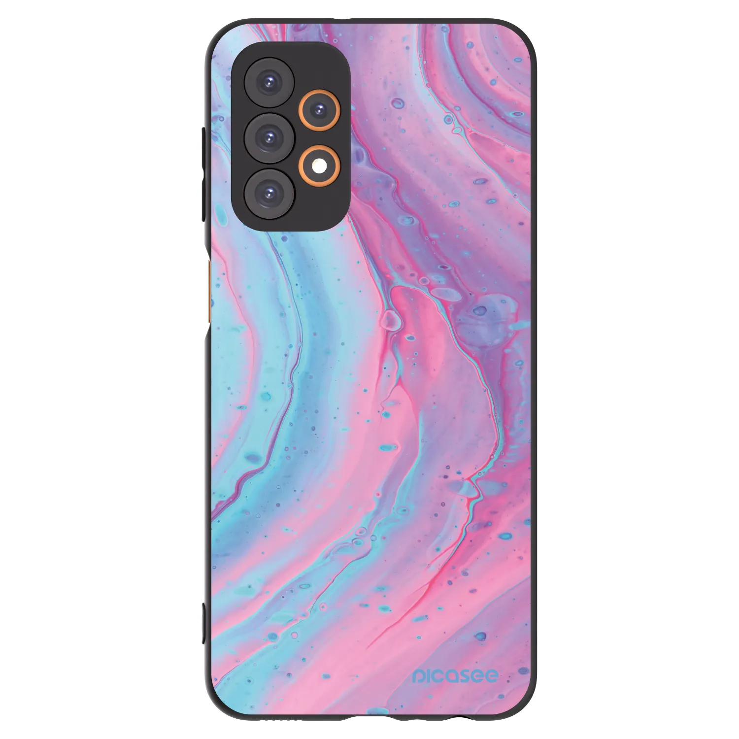 Picasee husă neagră din silicon pentru Samsung Galaxy A23 A235F 4G - Pink liquid