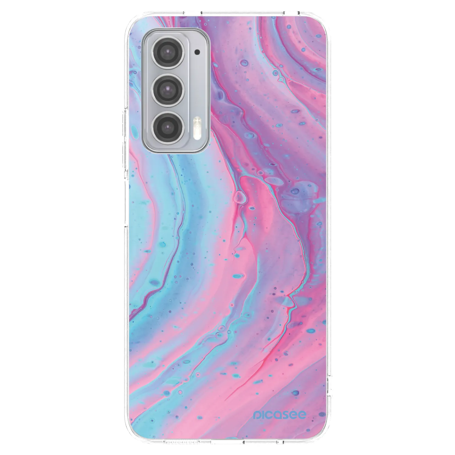 Picasee husă transparentă din silicon pentru Motorola Edge 20 - Pink liquid