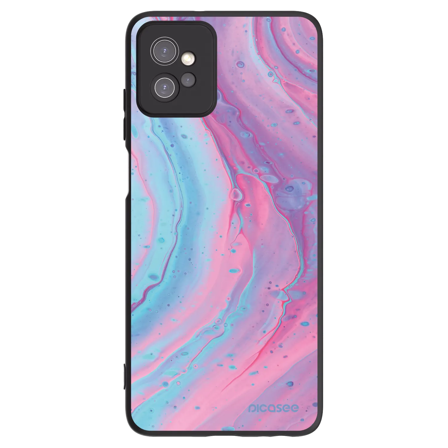 Picasee husă neagră din silicon pentru Motorola Moto G32 - Pink liquid