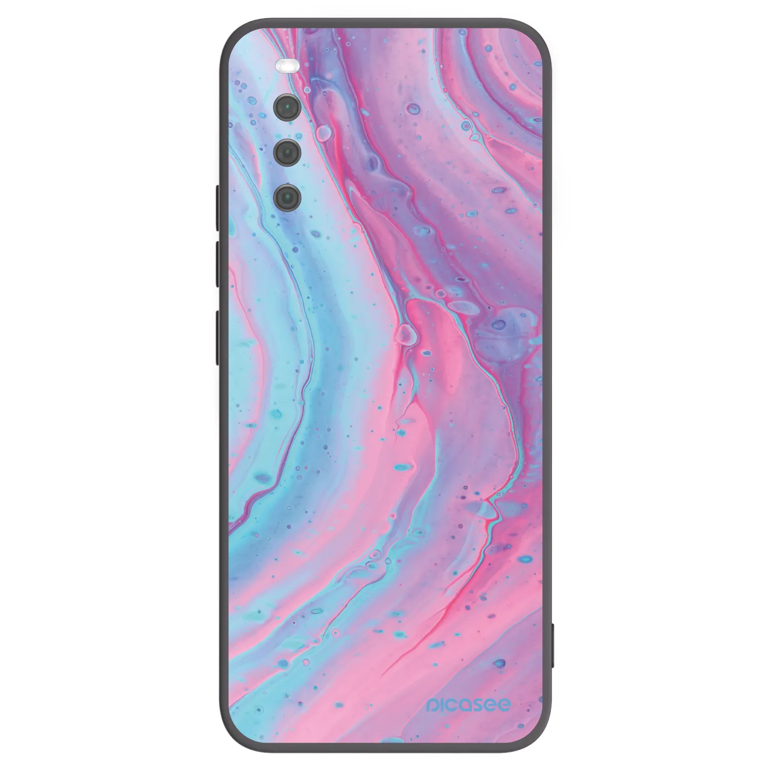 Picasee husă neagră din silicon pentru Sony Xperia 10 III - Pink liquid