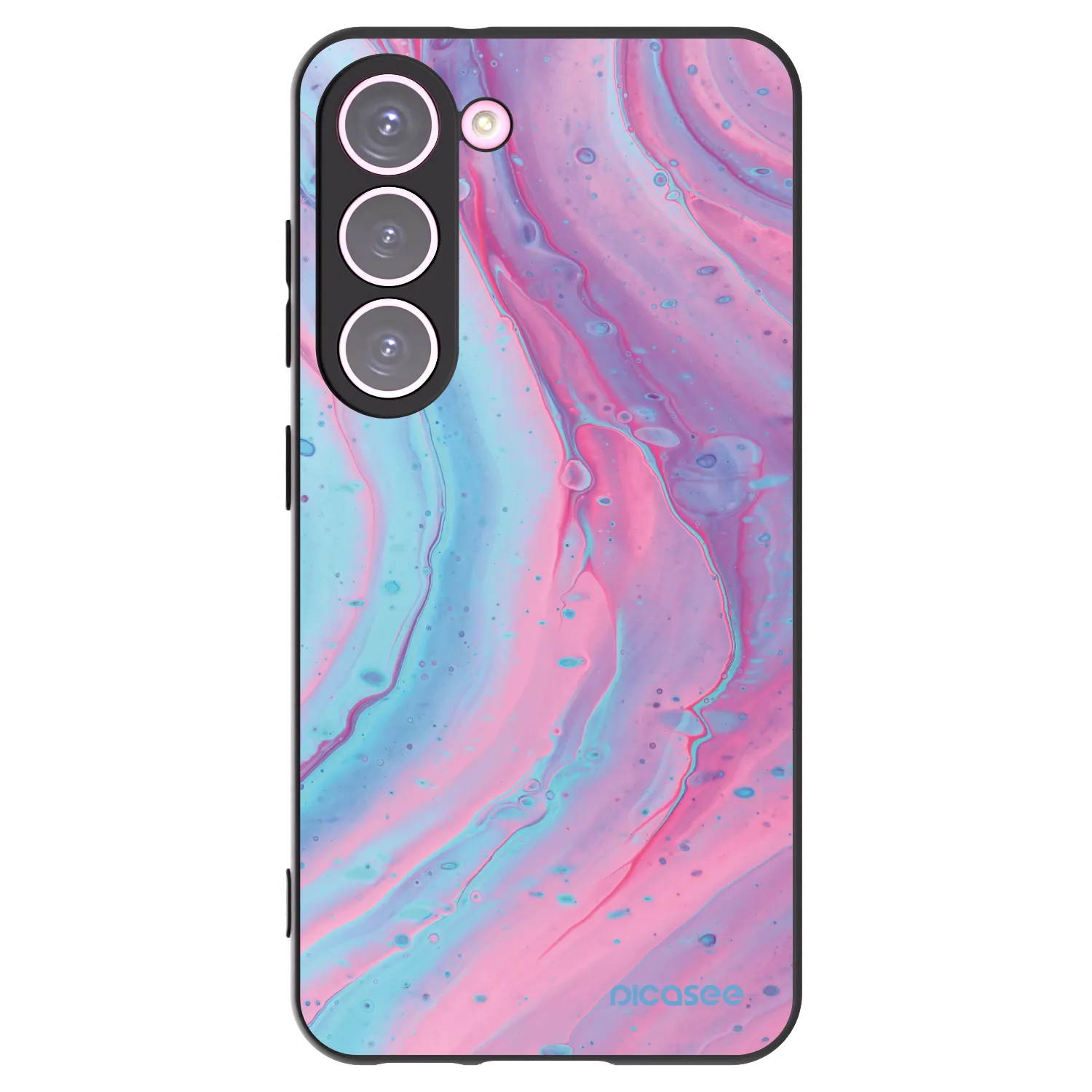 Picasee husă neagră din silicon pentru Samsung Galaxy S23 5G - Pink liquid