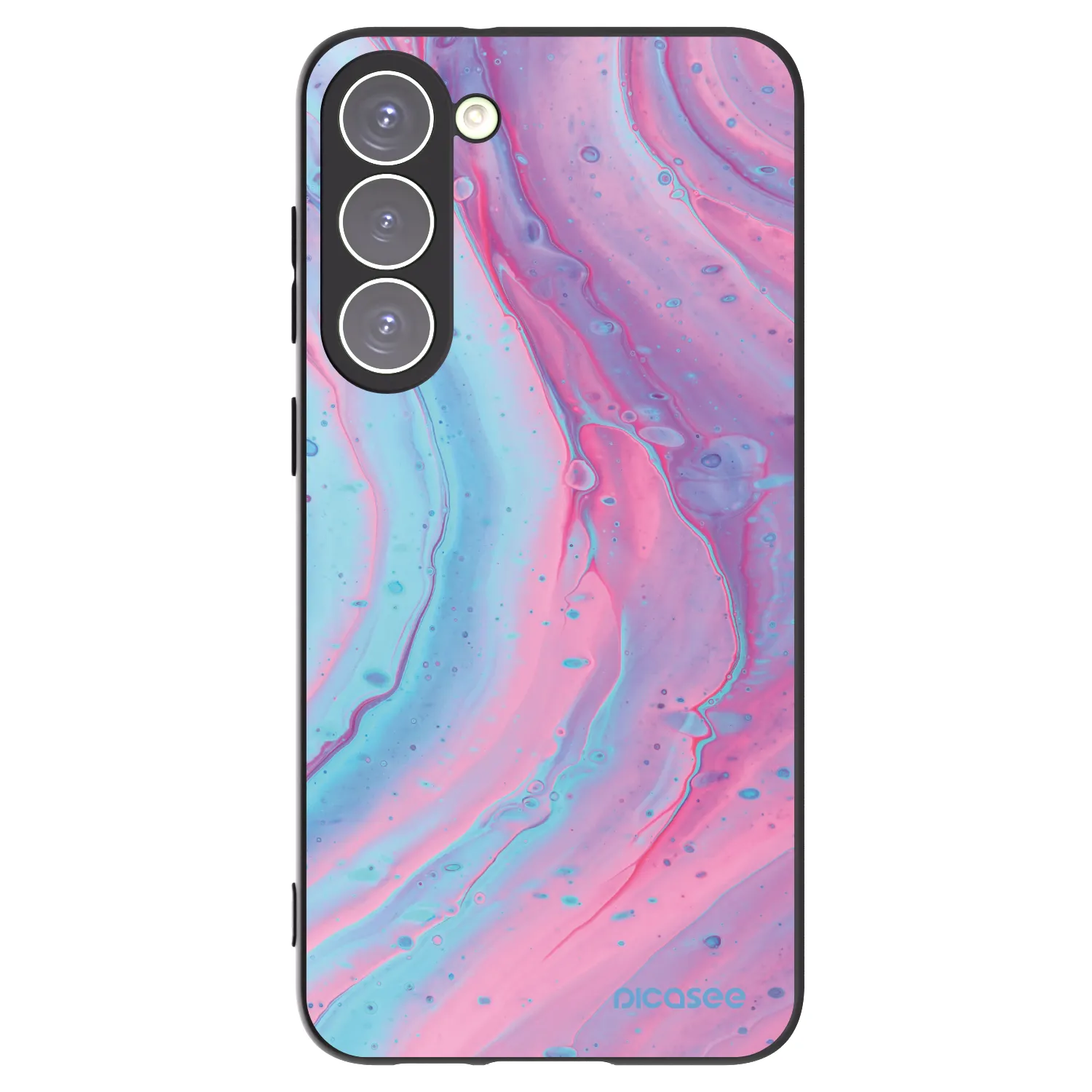 Picasee husă neagră din silicon pentru Samsung Galaxy S23+ 5G - Pink liquid