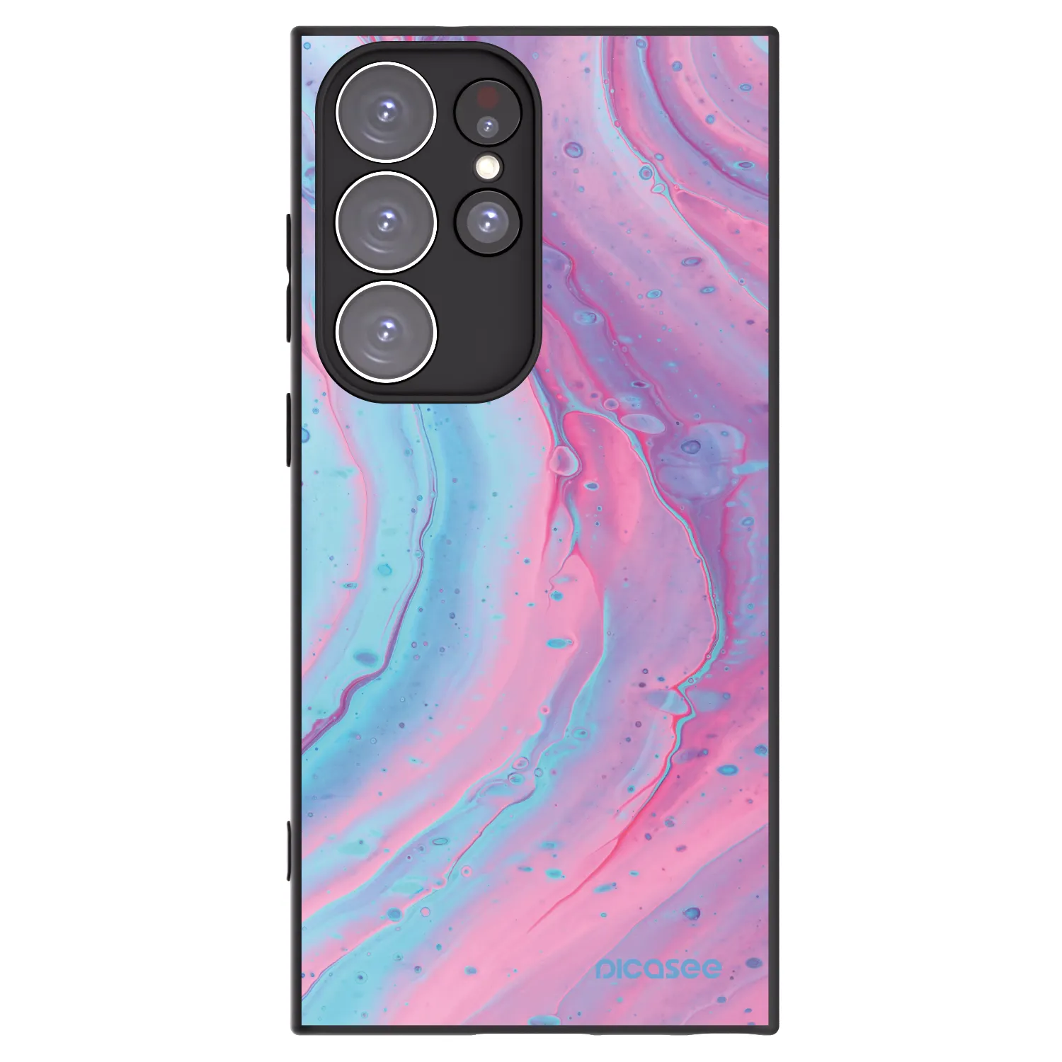 Picasee husă neagră din silicon pentru Samsung Galaxy S23 Ultra 5G - Pink liquid